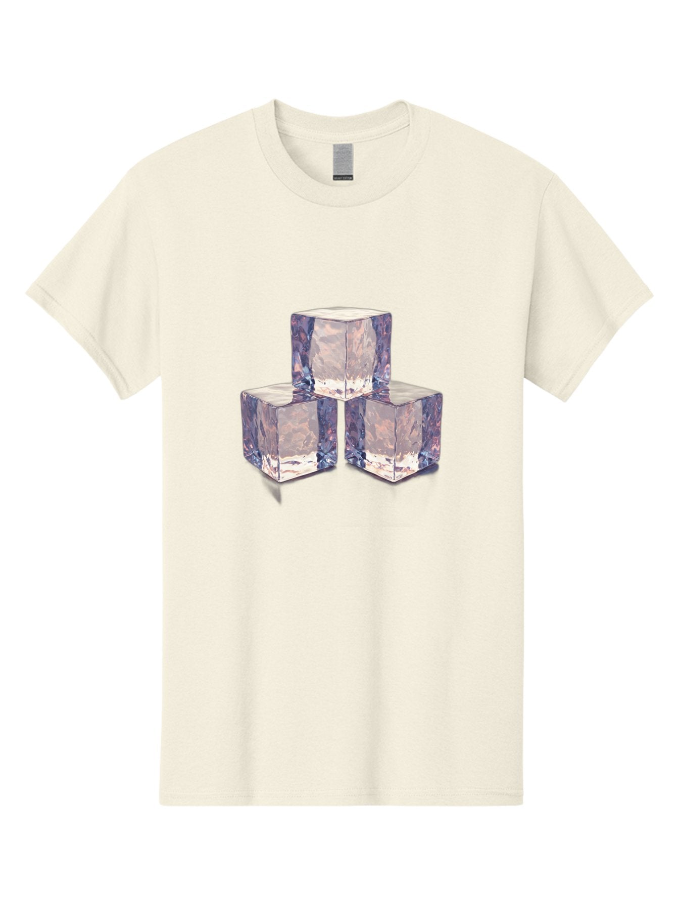 Ice-Cubes-1 Men'S Graphic Tee, 100% Cotton, Comfortable Casual Summer Wear, Machine Washable, Ice Cubes, Frozen Cubes, Clear Ice, Chilled Beverages, Refreshing Drinks, Cold Temperatures, Crystal Clear Bad209 10