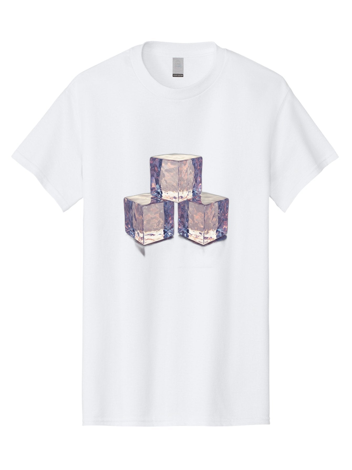 Ice-Cubes-1 Men'S Graphic Tee, 100% Cotton, Comfortable Casual Summer Wear, Machine Washable, Ice Cubes, Frozen Cubes, Clear Ice, Chilled Beverages, Refreshing Drinks, Cold Temperatures, Crystal Clear Bad209 7