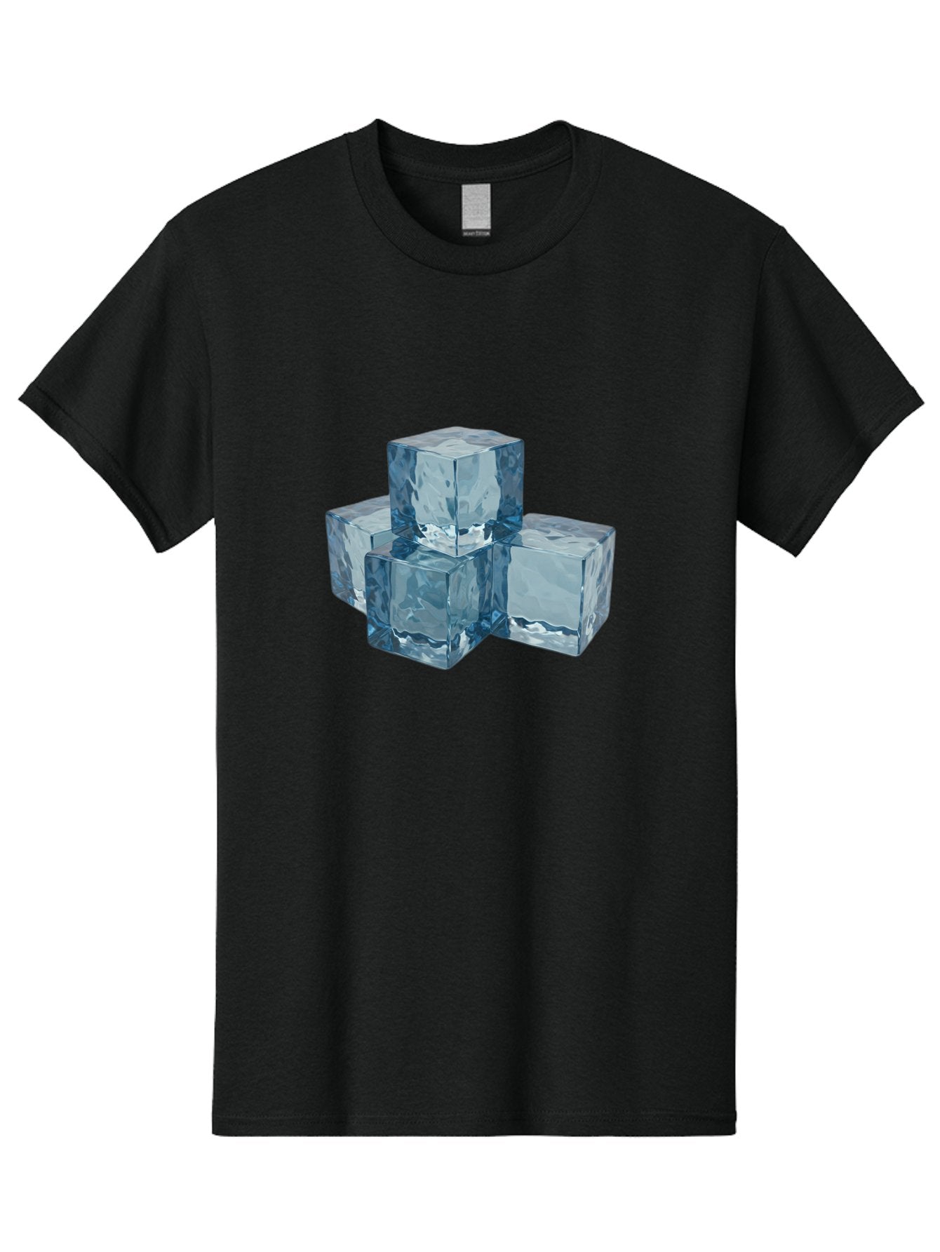 Ice-Cubes Men'S Graphic Tee, 100% Cotton, Comfortable Casual Summer Wear, Machine Washable, Ice Cubes, Frozen Cubes, Transparent Ice, Cube Stack, Cold Beverage, Refreshing Drink, Chilled Cubes, Clear Ice, Icy Texture, Stacked Ice Bad210 6