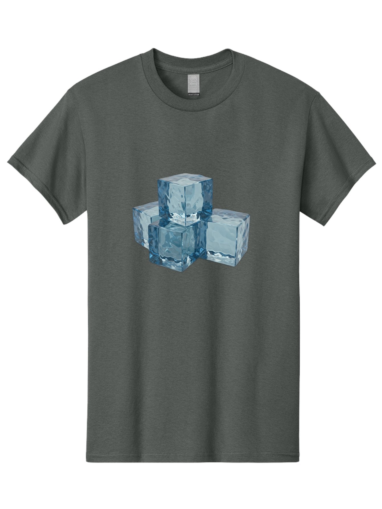 Ice-Cubes Men'S Graphic Tee, 100% Cotton, Comfortable Casual Summer Wear, Machine Washable, Ice Cubes, Frozen Cubes, Transparent Ice, Cube Stack, Cold Beverage, Refreshing Drink, Chilled Cubes, Clear Ice, Icy Texture, Stacked Ice Bad210