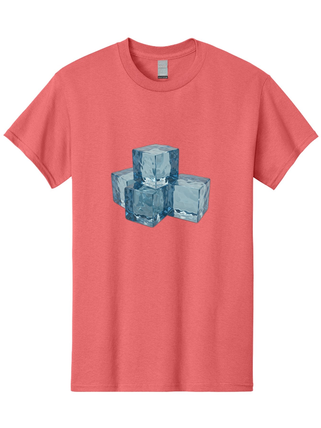 Ice-Cubes Men'S Graphic Tee, 100% Cotton, Comfortable Casual Summer Wear, Machine Washable, Ice Cubes, Frozen Cubes, Transparent Ice, Cube Stack, Cold Beverage, Refreshing Drink, Chilled Cubes, Clear Ice, Icy Texture, Stacked Ice Bad210 5