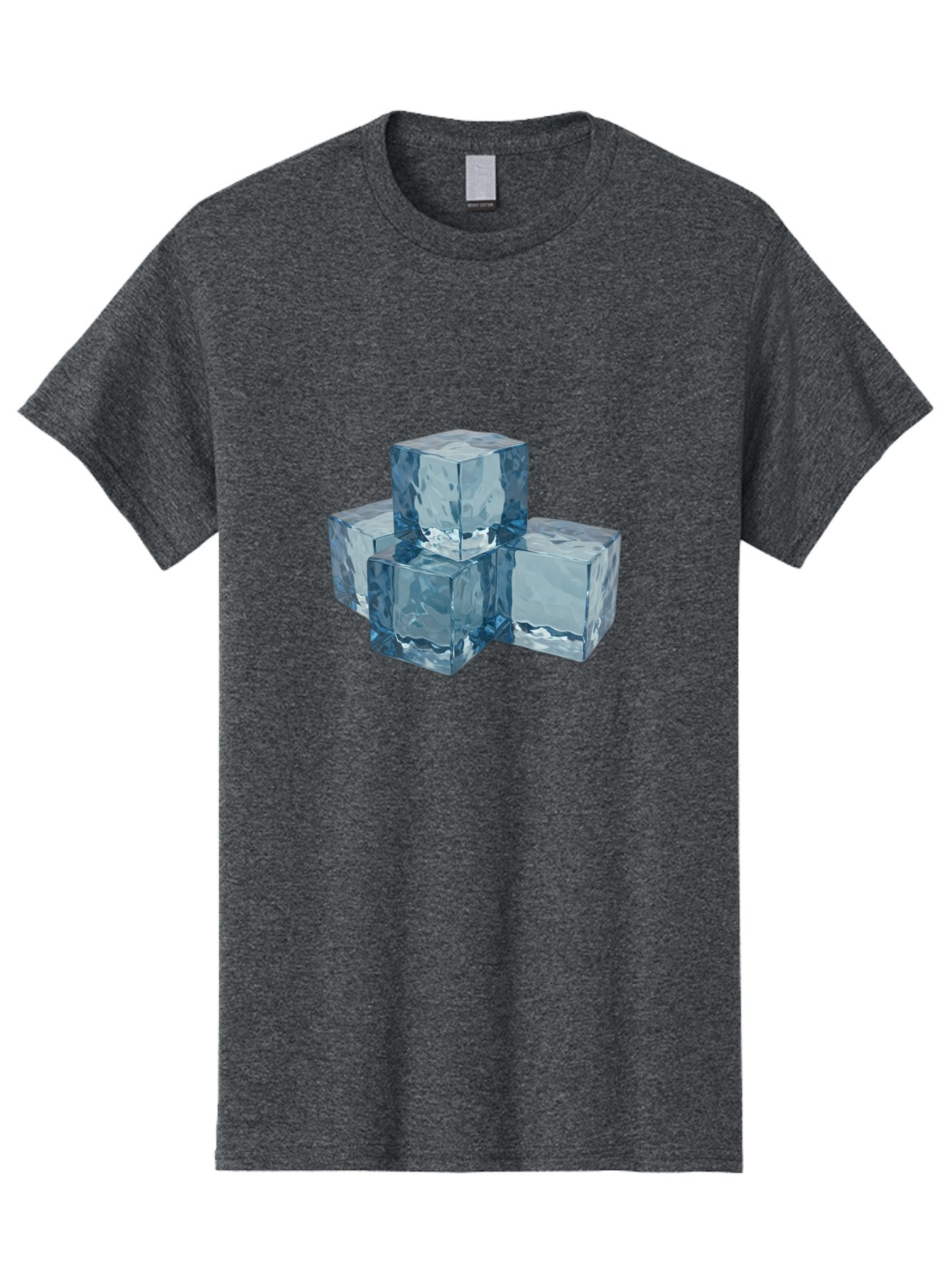 Ice-Cubes Men'S Graphic Tee, 100% Cotton, Comfortable Casual Summer Wear, Machine Washable, Ice Cubes, Frozen Cubes, Transparent Ice, Cube Stack, Cold Beverage, Refreshing Drink, Chilled Cubes, Clear Ice, Icy Texture, Stacked Ice Bad210 14