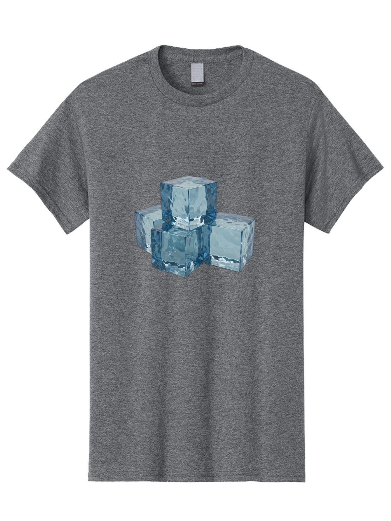 Ice-Cubes Men'S Graphic Tee, 100% Cotton, Comfortable Casual Summer Wear, Machine Washable, Ice Cubes, Frozen Cubes, Transparent Ice, Cube Stack, Cold Beverage, Refreshing Drink, Chilled Cubes, Clear Ice, Icy Texture, Stacked Ice Bad210 10