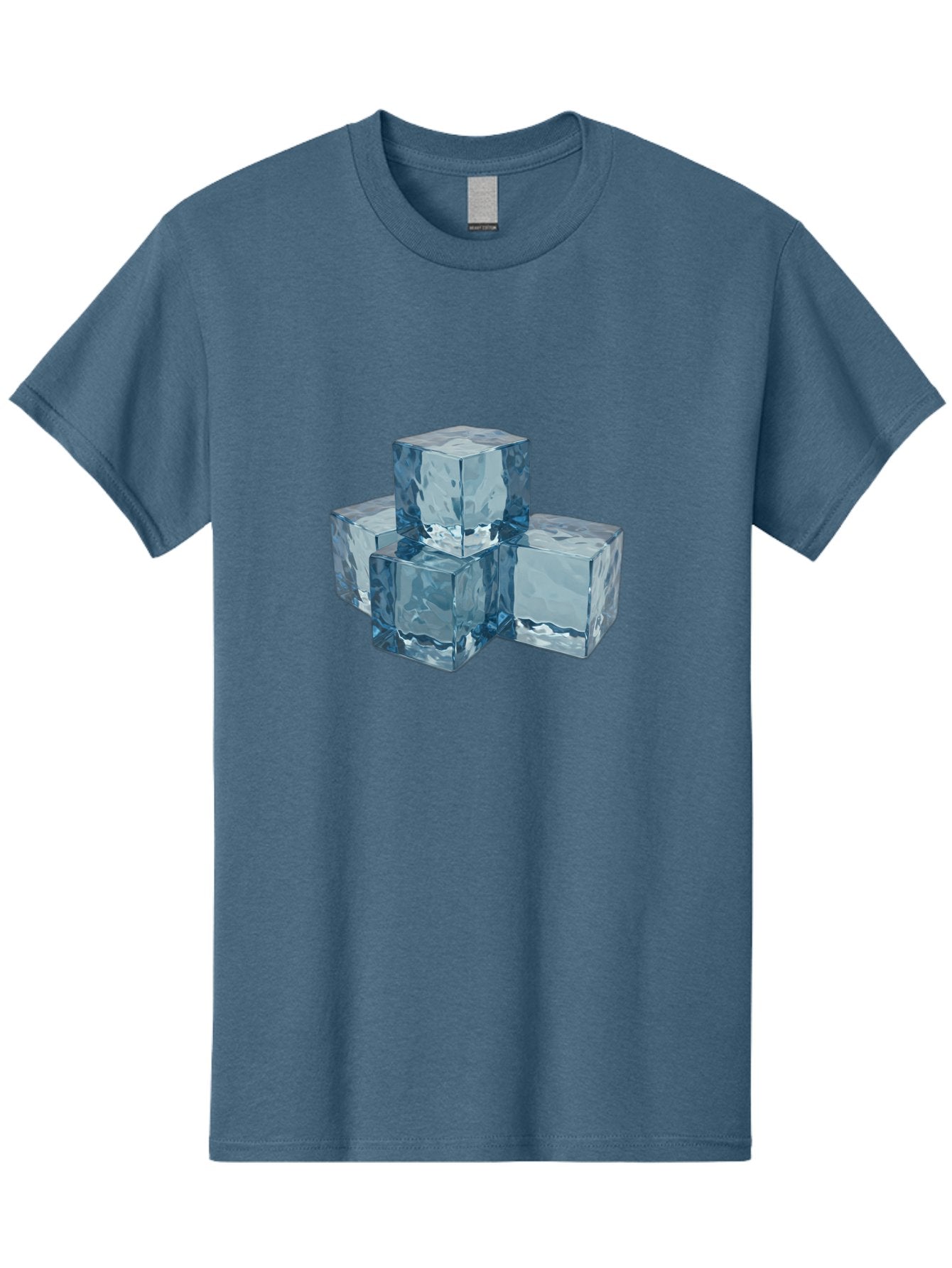 Ice-Cubes Men'S Graphic Tee, 100% Cotton, Comfortable Casual Summer Wear, Machine Washable, Ice Cubes, Frozen Cubes, Transparent Ice, Cube Stack, Cold Beverage, Refreshing Drink, Chilled Cubes, Clear Ice, Icy Texture, Stacked Ice Bad210 12