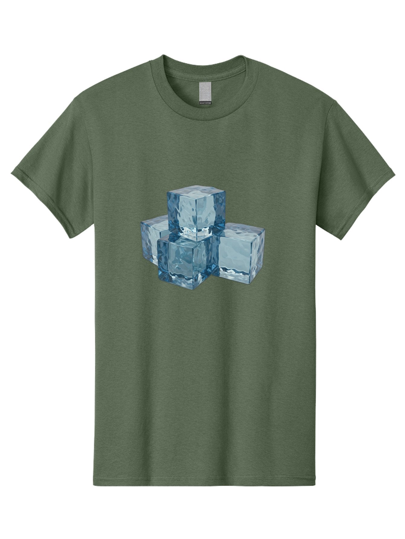 Ice-Cubes Men'S Graphic Tee, 100% Cotton, Comfortable Casual Summer Wear, Machine Washable, Ice Cubes, Frozen Cubes, Transparent Ice, Cube Stack, Cold Beverage, Refreshing Drink, Chilled Cubes, Clear Ice, Icy Texture, Stacked Ice Bad210 13