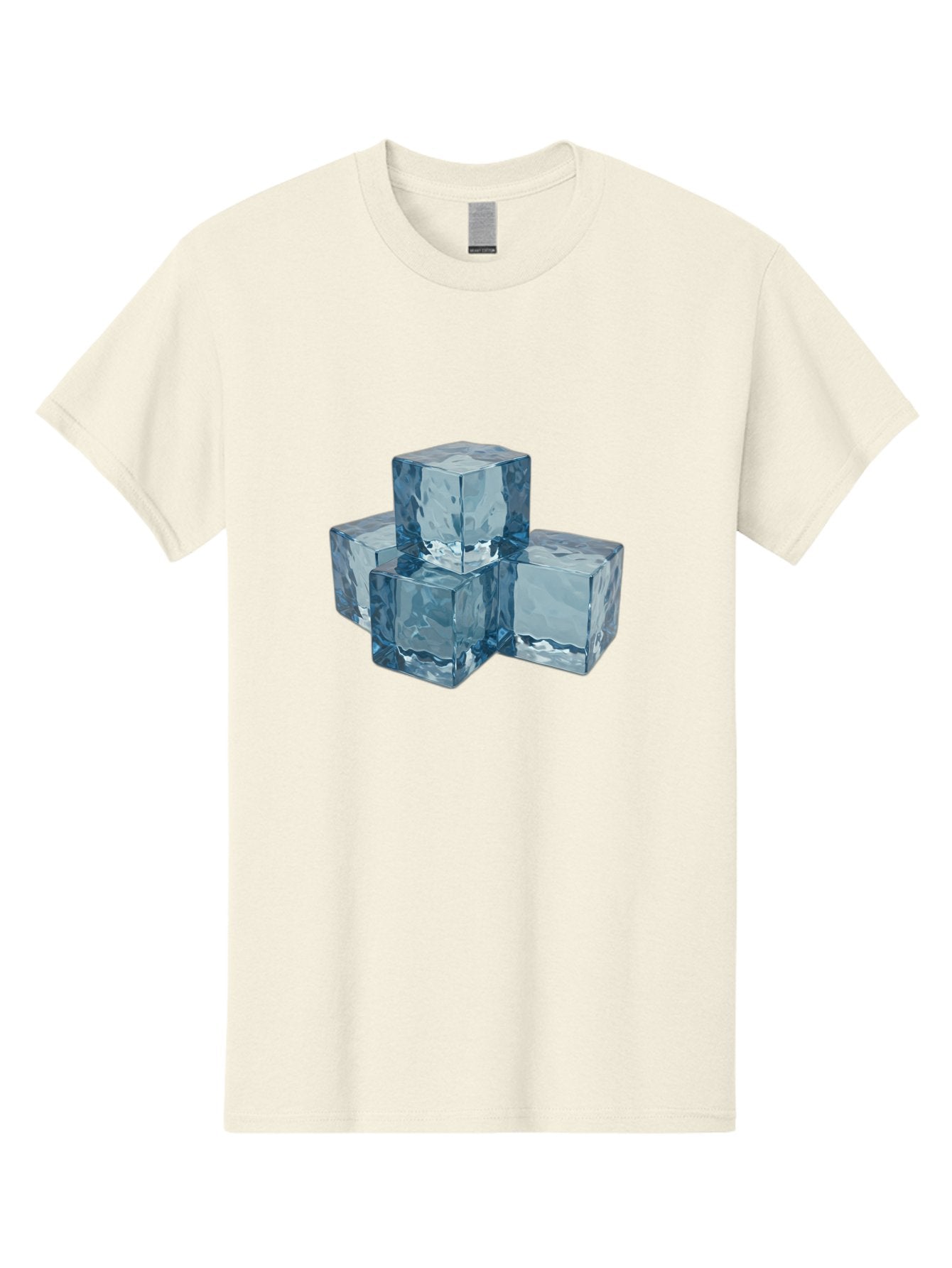 Ice-Cubes Men'S Graphic Tee, 100% Cotton, Comfortable Casual Summer Wear, Machine Washable, Ice Cubes, Frozen Cubes, Transparent Ice, Cube Stack, Cold Beverage, Refreshing Drink, Chilled Cubes, Clear Ice, Icy Texture, Stacked Ice Bad210 15