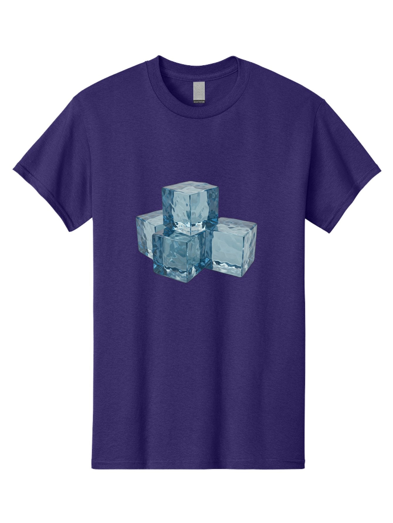 Ice-Cubes Men'S Graphic Tee, 100% Cotton, Comfortable Casual Summer Wear, Machine Washable, Ice Cubes, Frozen Cubes, Transparent Ice, Cube Stack, Cold Beverage, Refreshing Drink, Chilled Cubes, Clear Ice, Icy Texture, Stacked Ice Bad210 3