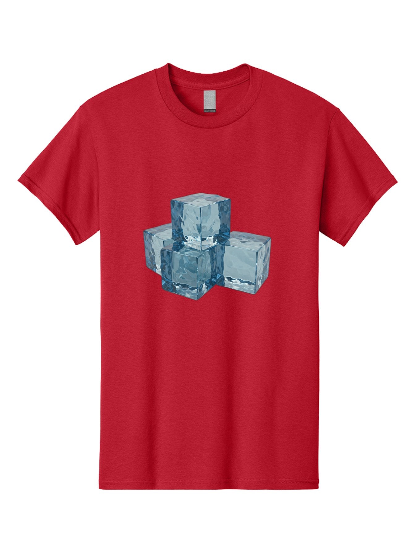 Ice-Cubes Men'S Graphic Tee, 100% Cotton, Comfortable Casual Summer Wear, Machine Washable, Ice Cubes, Frozen Cubes, Transparent Ice, Cube Stack, Cold Beverage, Refreshing Drink, Chilled Cubes, Clear Ice, Icy Texture, Stacked Ice Bad210 9