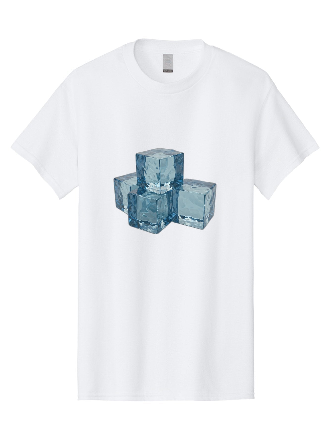 Ice-Cubes Men'S Graphic Tee, 100% Cotton, Comfortable Casual Summer Wear, Machine Washable, Ice Cubes, Frozen Cubes, Transparent Ice, Cube Stack, Cold Beverage, Refreshing Drink, Chilled Cubes, Clear Ice, Icy Texture, Stacked Ice Bad210 7
