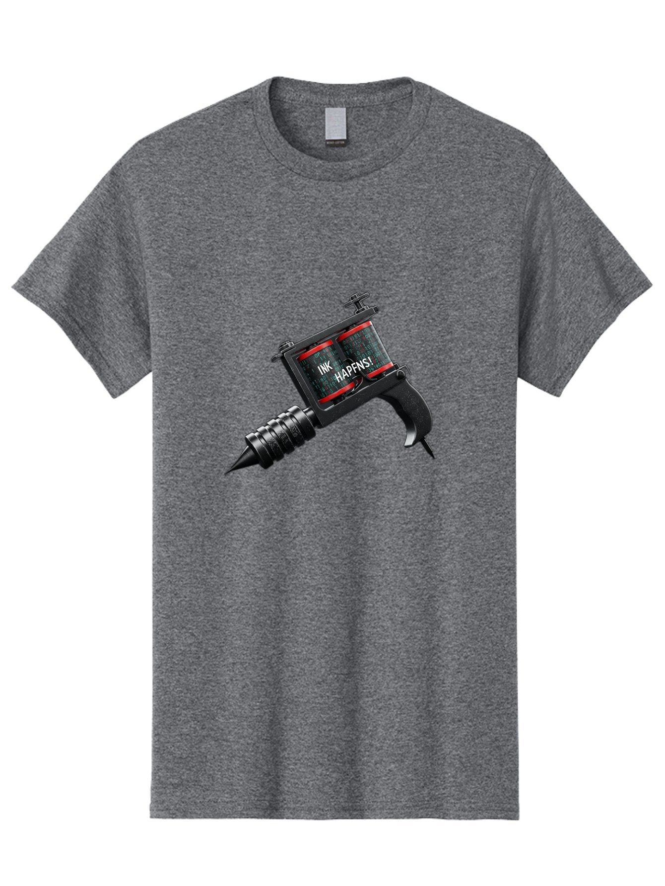 Ink-Hapns Men'S Graphic Tee, 100% Cotton, Comfortable Casual Summer Wear, Machine Washable, Tattoo Machine, Ink Happens!, Black And Red Design, Tattoo Equipment, Body Art, Tattoo Culture, Ink, Artistic Expression Bad214 15