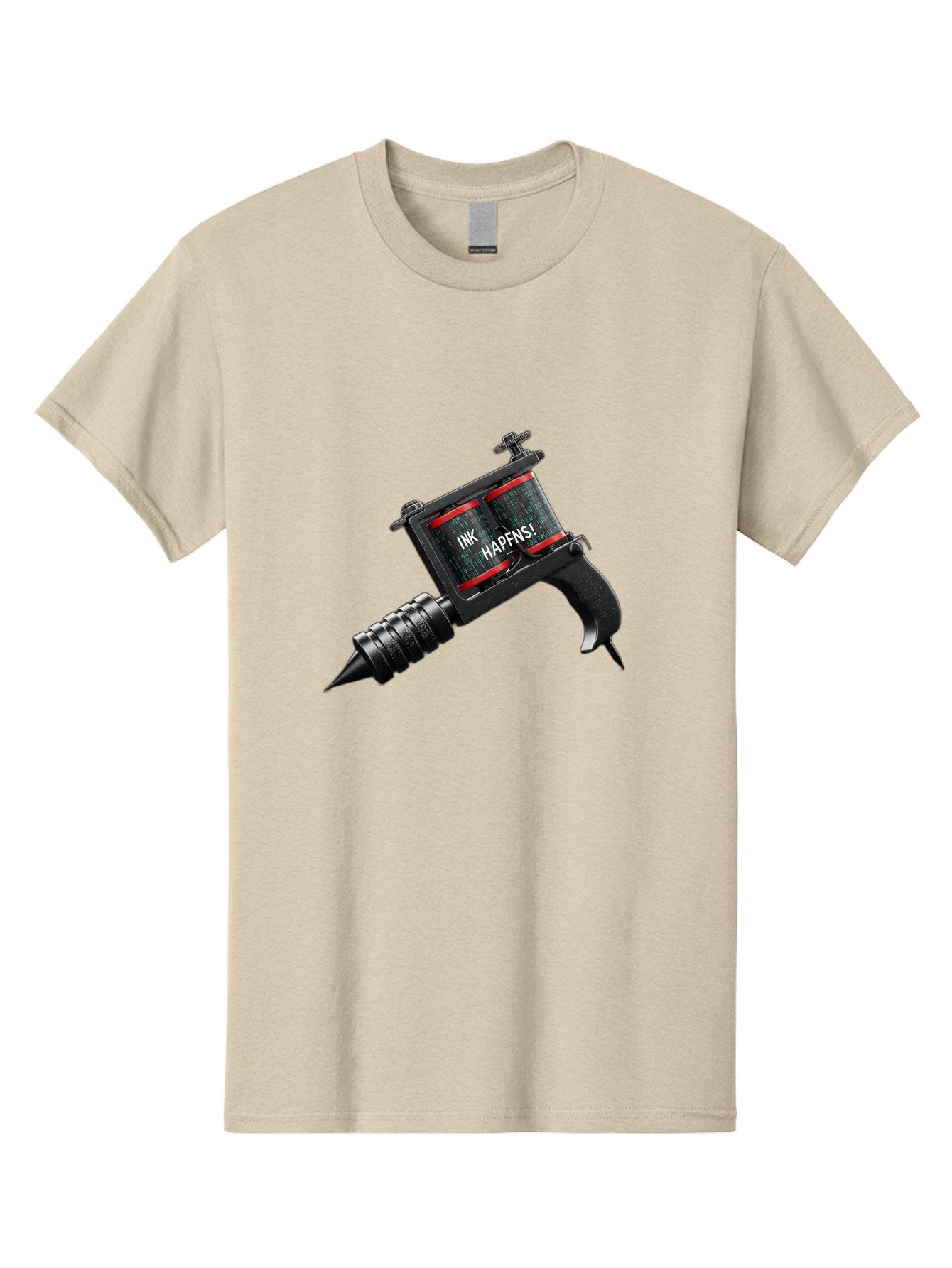 Ink-Hapns Men'S Graphic Tee, 100% Cotton, Comfortable Casual Summer Wear, Machine Washable, Tattoo Machine, Ink Happens!, Black And Red Design, Tattoo Equipment, Body Art, Tattoo Culture, Ink, Artistic Expression Bad214 7