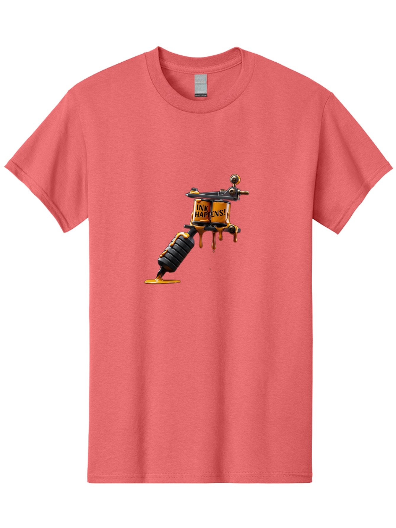 Ink-Happens-2 Men'S Graphic Tee, 100% Cotton, Comfortable Casual Summer Wear, Machine Washable, Tattoo Machine, Ink Dripping, Body Art, Creative Expression, Tattoo Culture, Artistic Design, Ink Happens Bad216 12