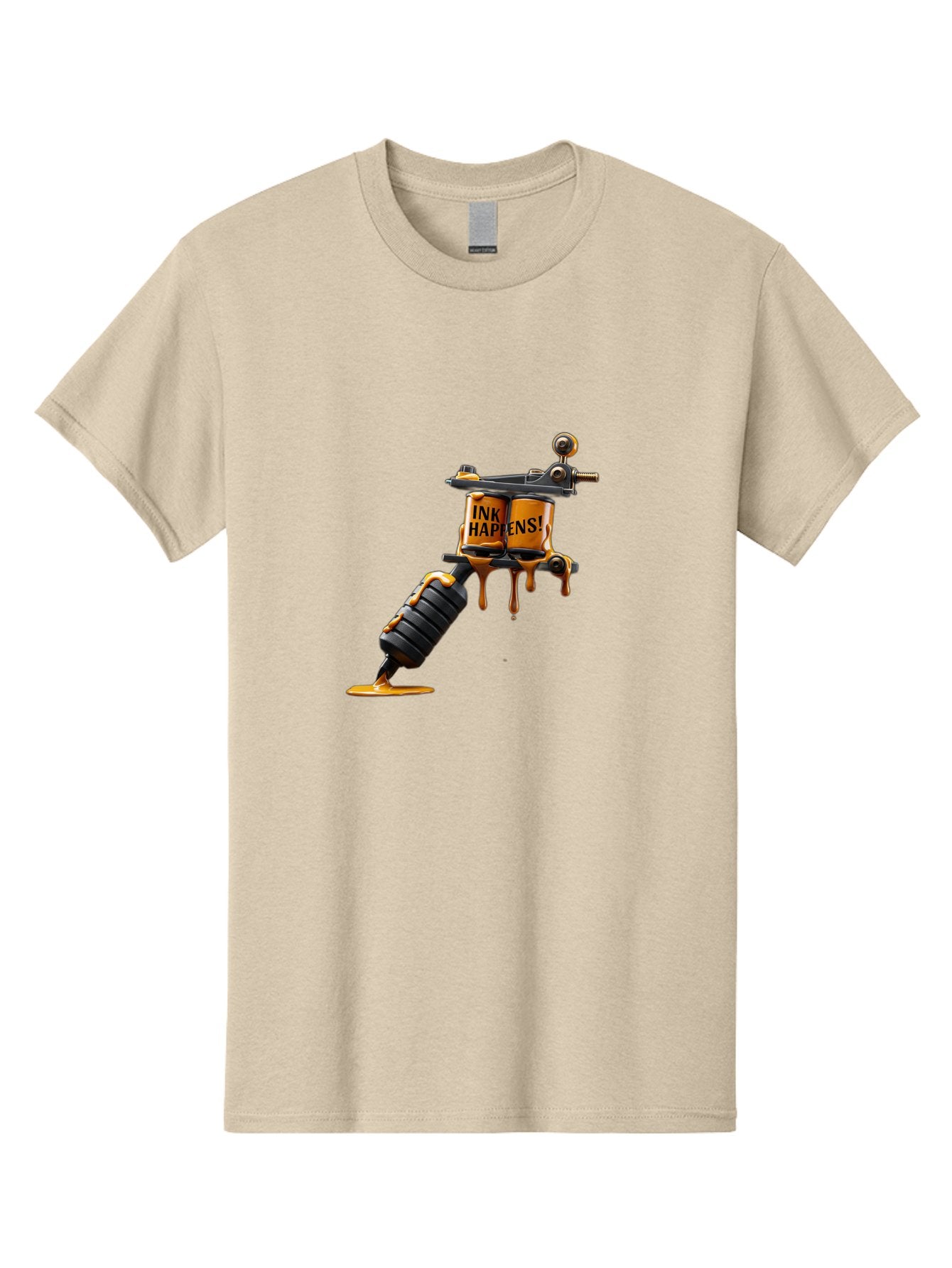 Ink-Happens-2 Men'S Graphic Tee, 100% Cotton, Comfortable Casual Summer Wear, Machine Washable, Tattoo Machine, Ink Dripping, Body Art, Creative Expression, Tattoo Culture, Artistic Design, Ink Happens Bad216 7