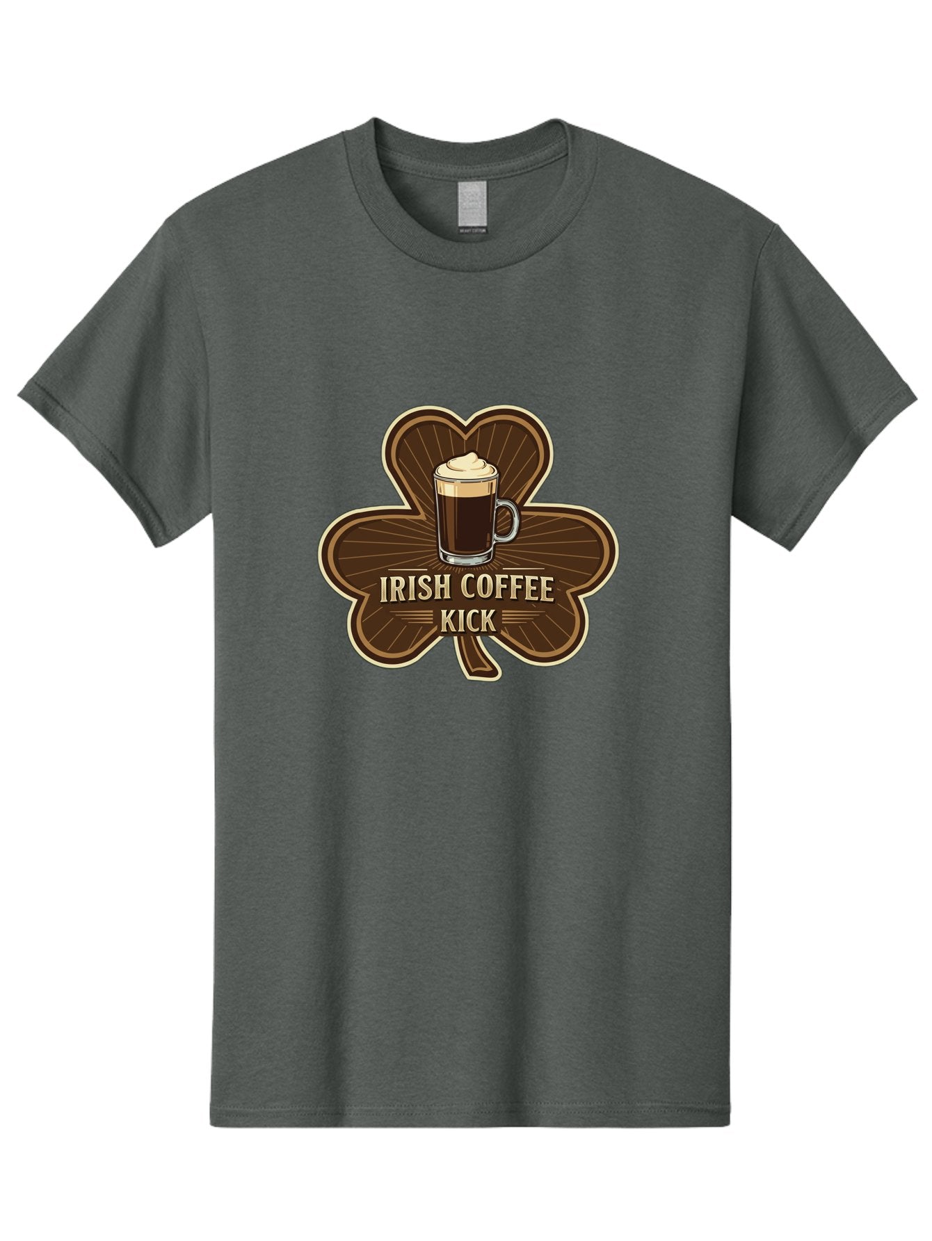 Irish-Coffee-Kick Men'S Graphic Tee, 100% Cotton, Comfortable Casual Summer Wear, Machine Washable, Irish Coffee, Coffee Kick, Coffee With Whipped Cream, Brown Cloverleaf, Energizing Beverage, Irish Heritage, Coffee Culture, Warm Drink, Bad220 6