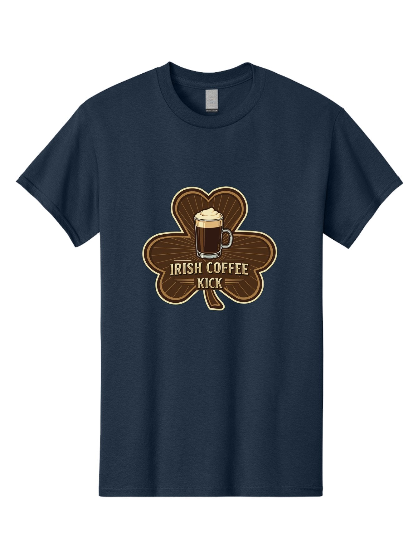 Irish-Coffee-Kick Men'S Graphic Tee, 100% Cotton, Comfortable Casual Summer Wear, Machine Washable, Irish Coffee, Coffee Kick, Coffee With Whipped Cream, Brown Cloverleaf, Energizing Beverage, Irish Heritage, Coffee Culture, Warm Drink, Bad220 14
