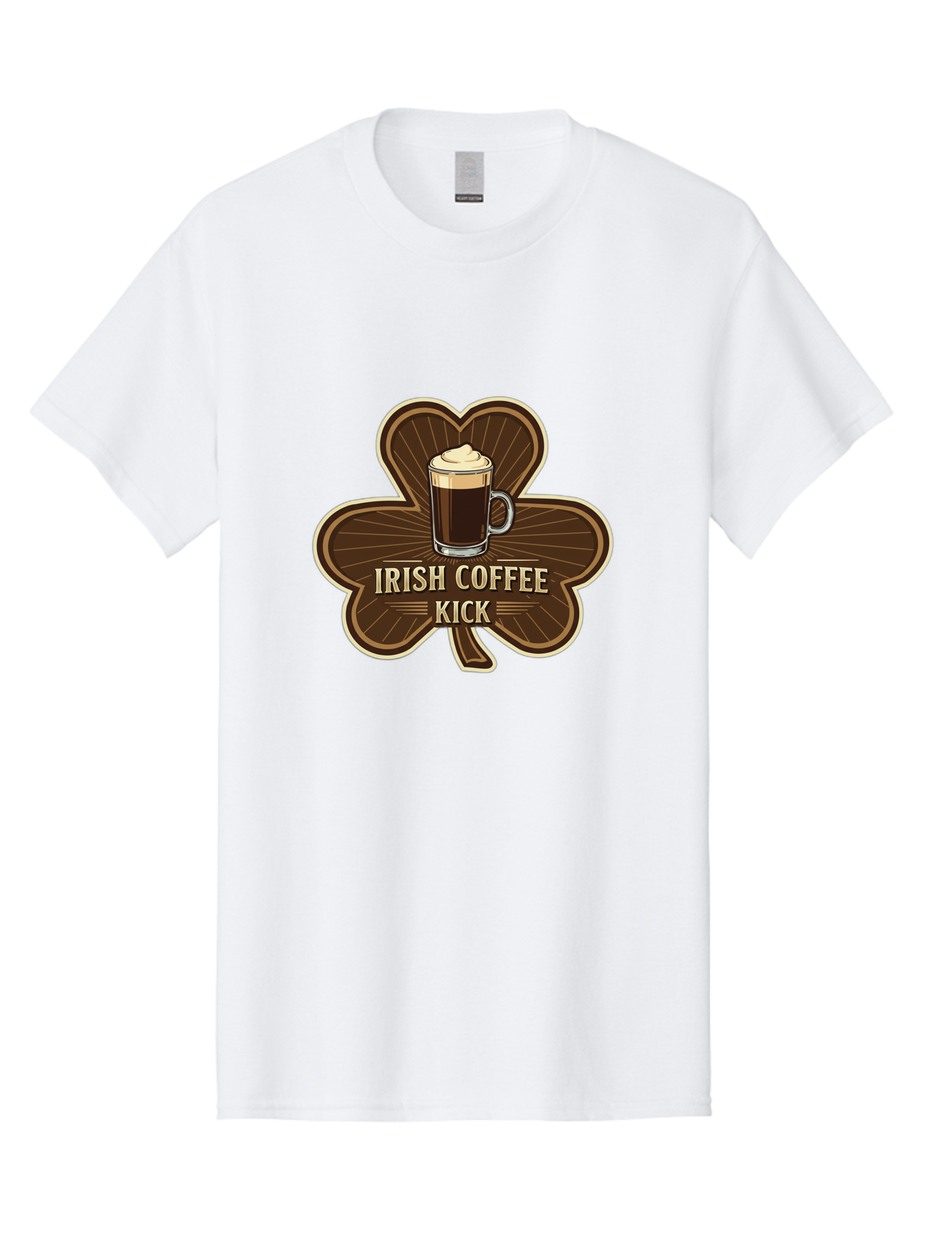 Irish-Coffee-Kick Men'S Graphic Tee, 100% Cotton, Comfortable Casual Summer Wear, Machine Washable, Irish Coffee, Coffee Kick, Coffee With Whipped Cream, Brown Cloverleaf, Energizing Beverage, Irish Heritage, Coffee Culture, Warm Drink, Bad220 9