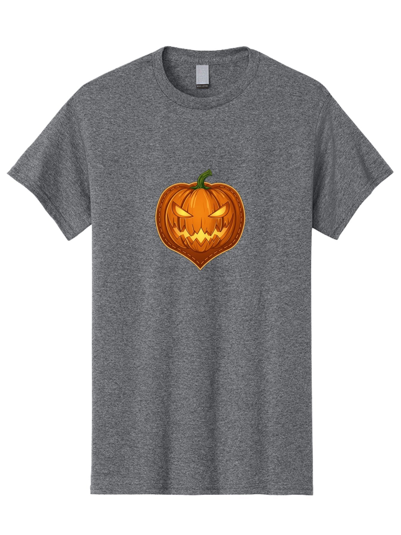 Jack-O-Lantern-1 Men'S Graphic Tee, 100% Cotton, Comfortable Casual Summer Wear, Machine Washable, Halloween Pumpkin, Jack O' Lantern, Spooky Face, Creepy Eyes, Stitched Pumpkin, Orange Pumpkin, Fall Decorations, Autumn Season, Cartoon Style, Bad221