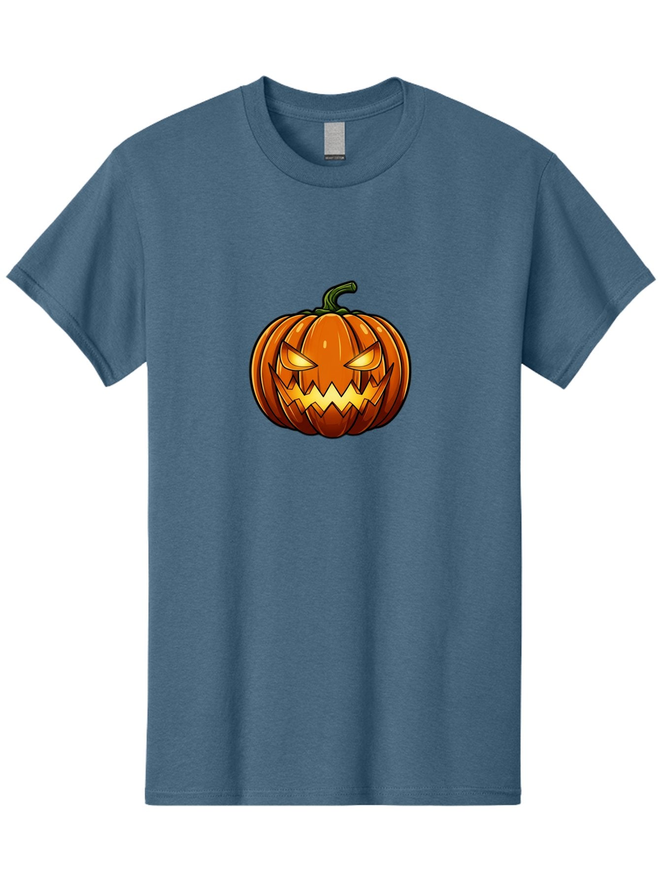 Jack-O-Lantern-2 Men'S Graphic Tee, 100% Cotton, Comfortable Casual Summer Wear, Machine Washable, Halloween Pumpkin, Jack O' Lantern, Spooky Face, Orange Pumpkin, Glowing Eyes, Scary Face, Autumn Decor, Festive Symbol, Seasonal Decoration Bad222 3