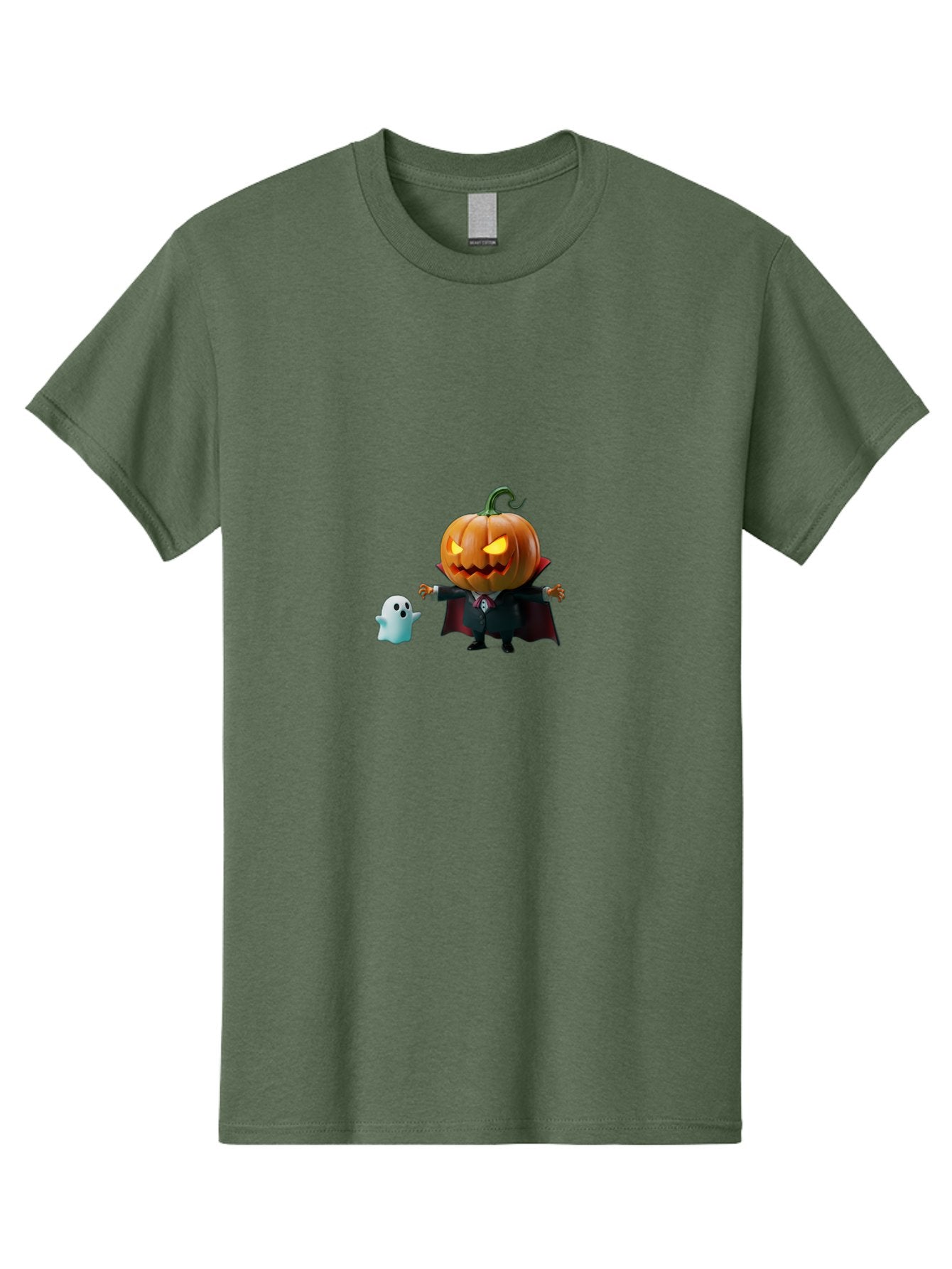 Jack-O-Lantern-Character Men'S Graphic Tee, 100% Cotton, Comfortable Casual Summer Wear, Machine Washable, Pumpkin Head, Vampire Costume, Ghostly Figure, Halloween Character, Spooky Atmosphere, Autumn Decorations, Festive Spirit, Bad226 5