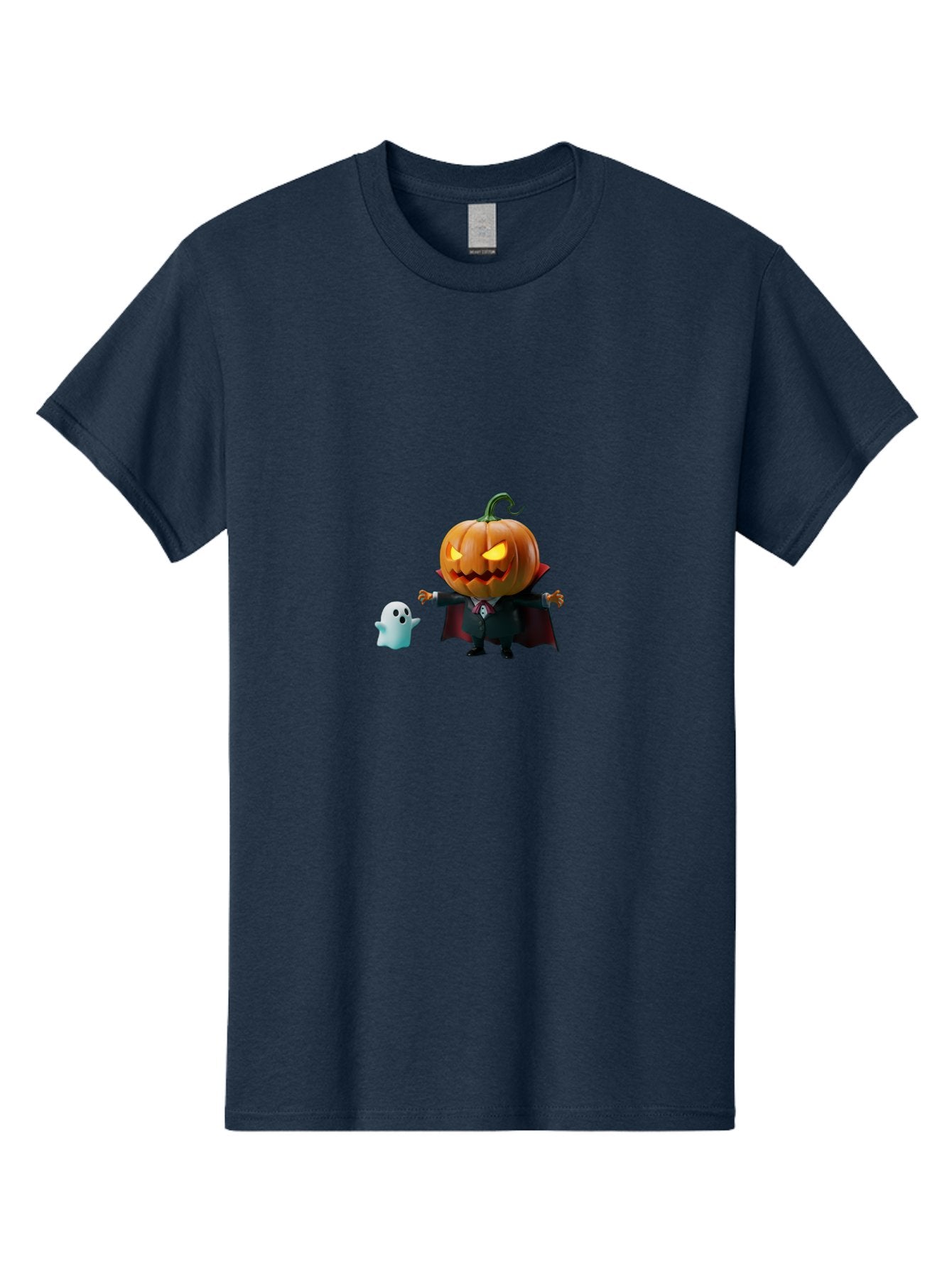 Jack-O-Lantern-Character Men'S Graphic Tee, 100% Cotton, Comfortable Casual Summer Wear, Machine Washable, Pumpkin Head, Vampire Costume, Ghostly Figure, Halloween Character, Spooky Atmosphere, Autumn Decorations, Festive Spirit, Bad226 9