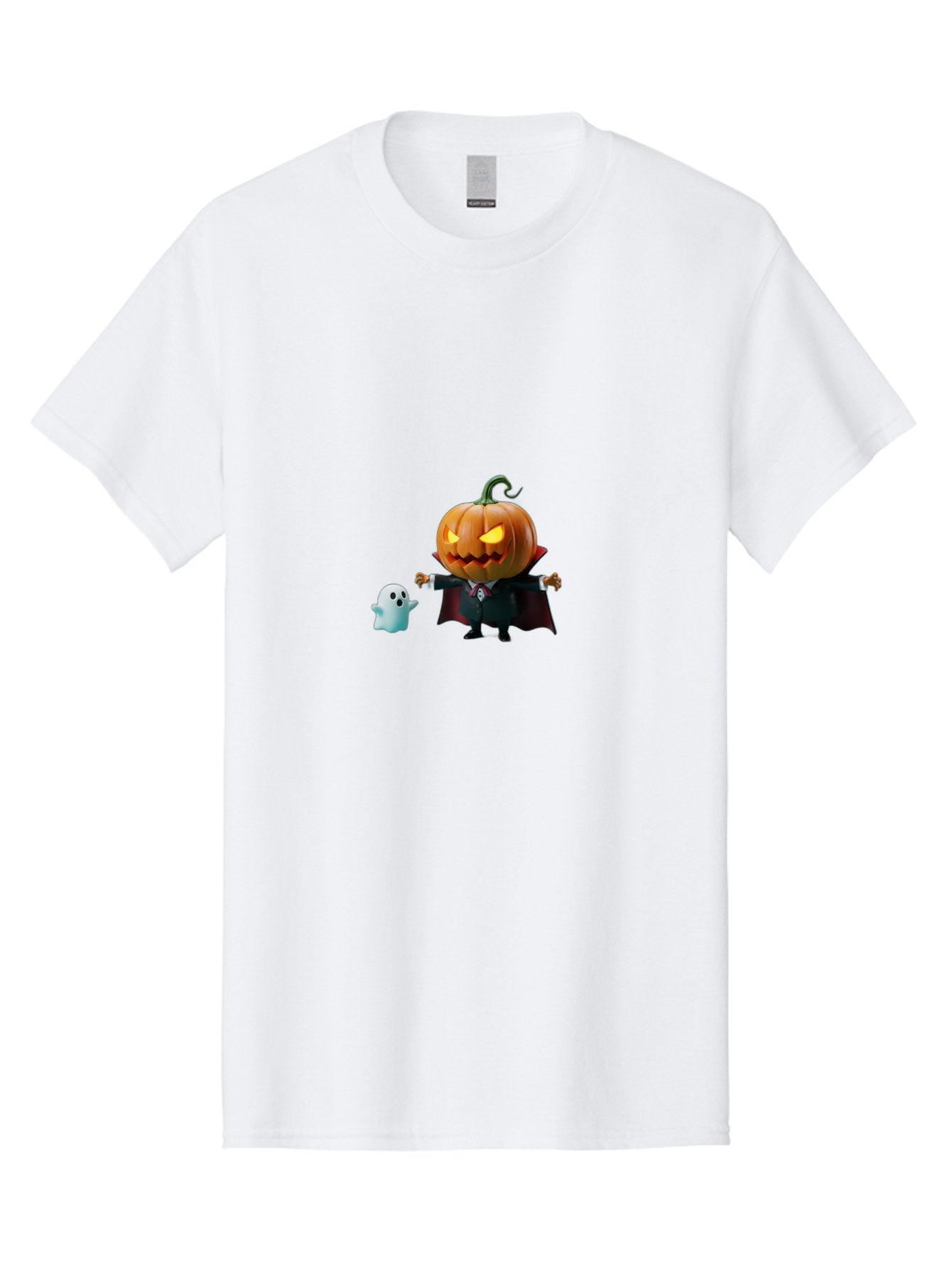 Jack-O-Lantern-Character Men'S Graphic Tee, 100% Cotton, Comfortable Casual Summer Wear, Machine Washable, Pumpkin Head, Vampire Costume, Ghostly Figure, Halloween Character, Spooky Atmosphere, Autumn Decorations, Festive Spirit, Bad226 7