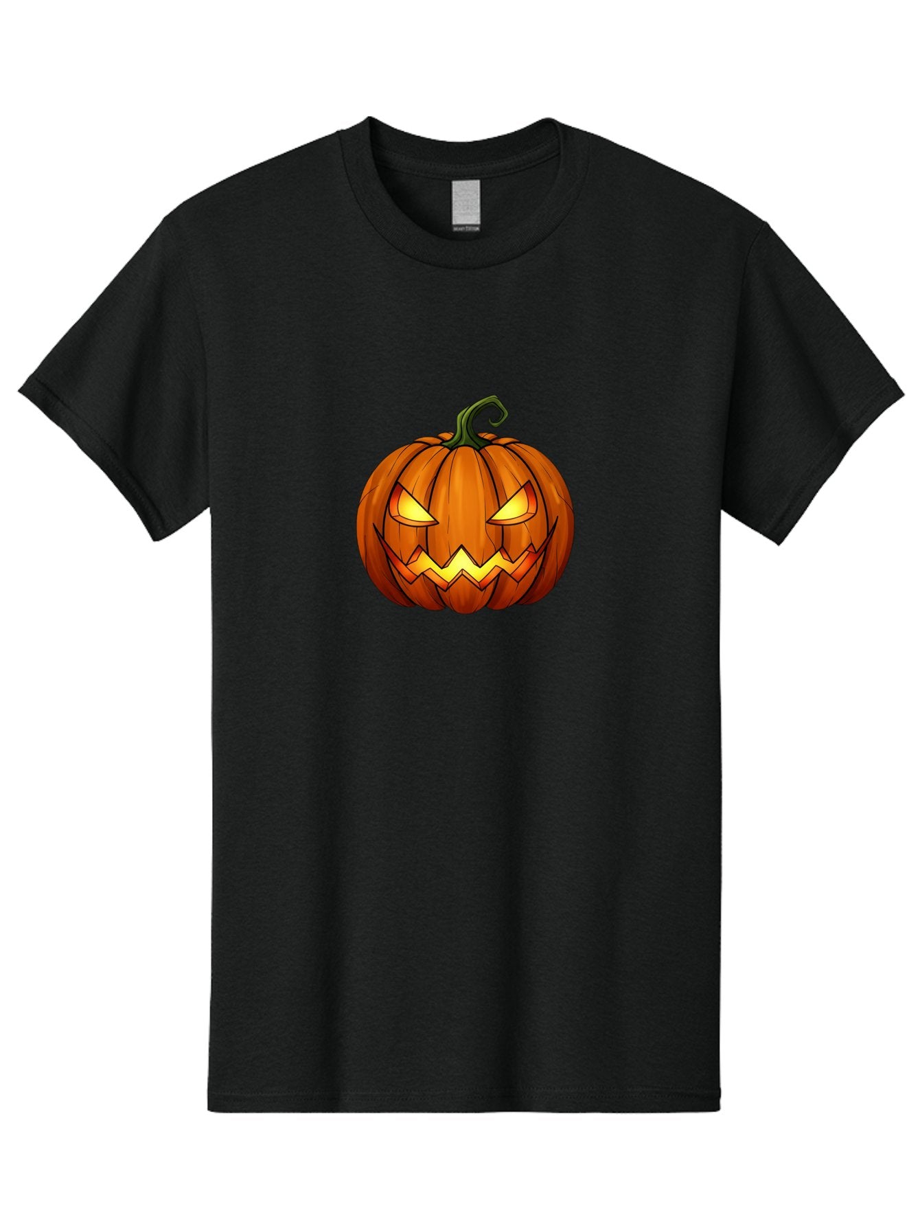 Jack-O-Lantern-Pumpkin Men'S Graphic Tee, 100% Cotton, Comfortable Casual Summer Wear, Machine Washable, Halloween Pumpkin, Carved Face, Glowing Eyes, Spooky Atmosphere, Autumnal Symbol, Festive Decor, Orange Gourd, Eerie Grin, Bad227