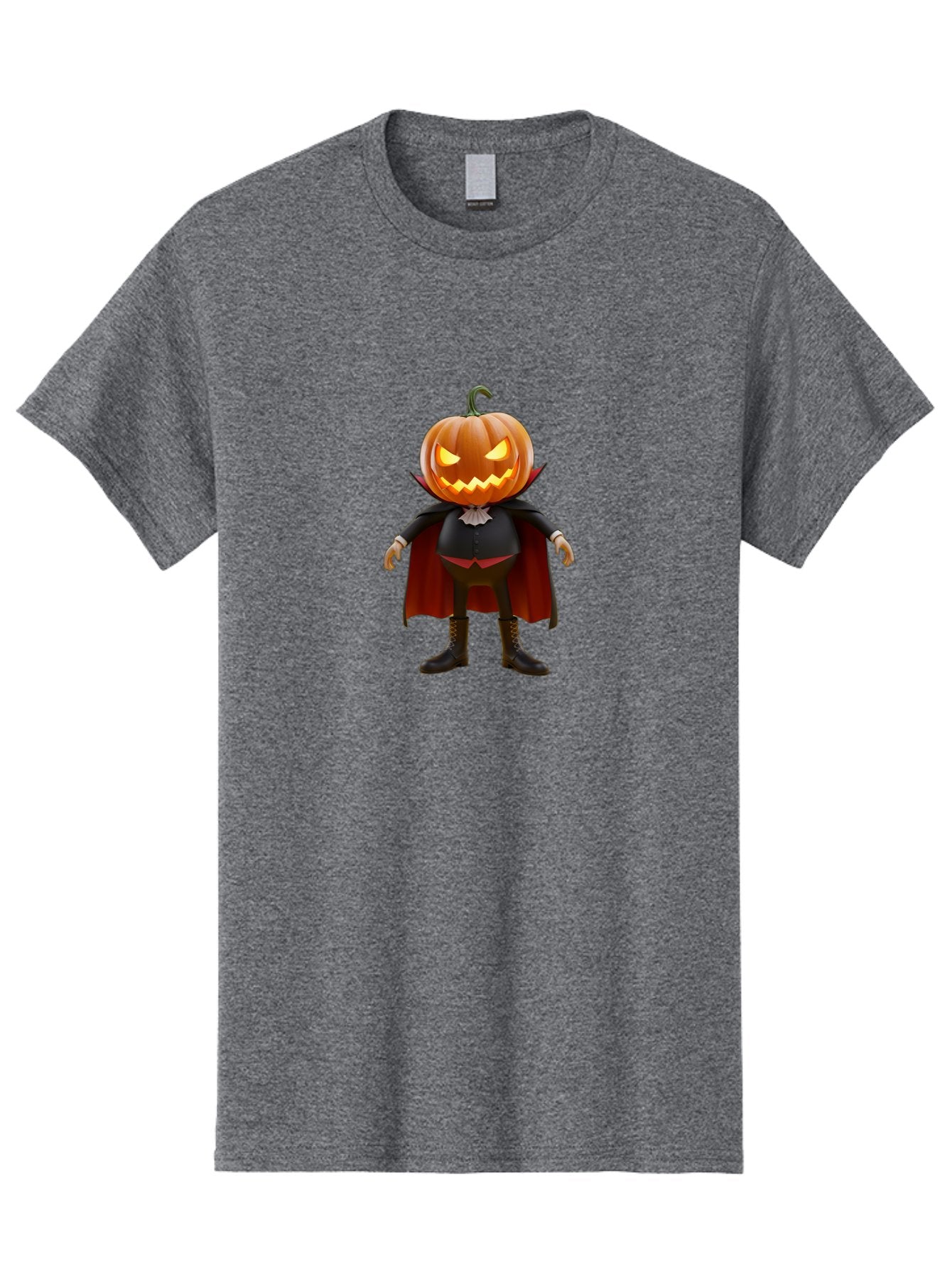 Jack-O-Lantern-Vampire Men'S Graphic Tee, 100% Cotton, Comfortable Casual Summer Wear, Machine Washable, Vampire Pumpkin, Jack-O-Lantern Head, Halloween Character, Spooky Figure, Red Cape, Black Suit, White Ruffle, Eerie Glow, Glowing Eyes, Bad228 11