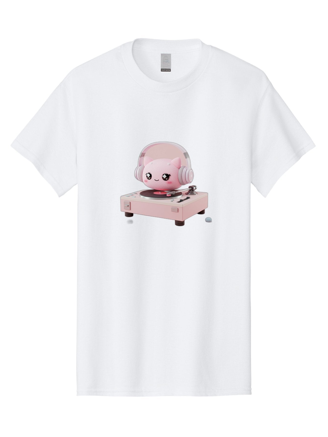 Jigglypuff-Listening-Music Men'S Graphic Tee, 100% Cotton, Comfortable Casual Summer Wear, Machine Washable, Jigglypuff Listening To Music, Pink Record Player, Pastel Colors, Cartoon Character, Retro Gaming, Nostalgic Vibes, Cute Illustration, Bad231 14
