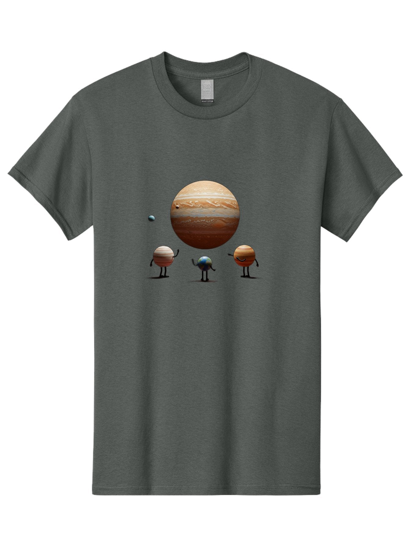Jupiter-And-Moons Men'S Graphic Tee, 100% Cotton, Comfortable Casual Summer Wear, Machine Washable, Jupiter Planet, Cartoon Moons, Solar System, Astronomy, Space Exploration, Planetary Bodies, Celestial Objects, Orbital Patterns Bad238 9