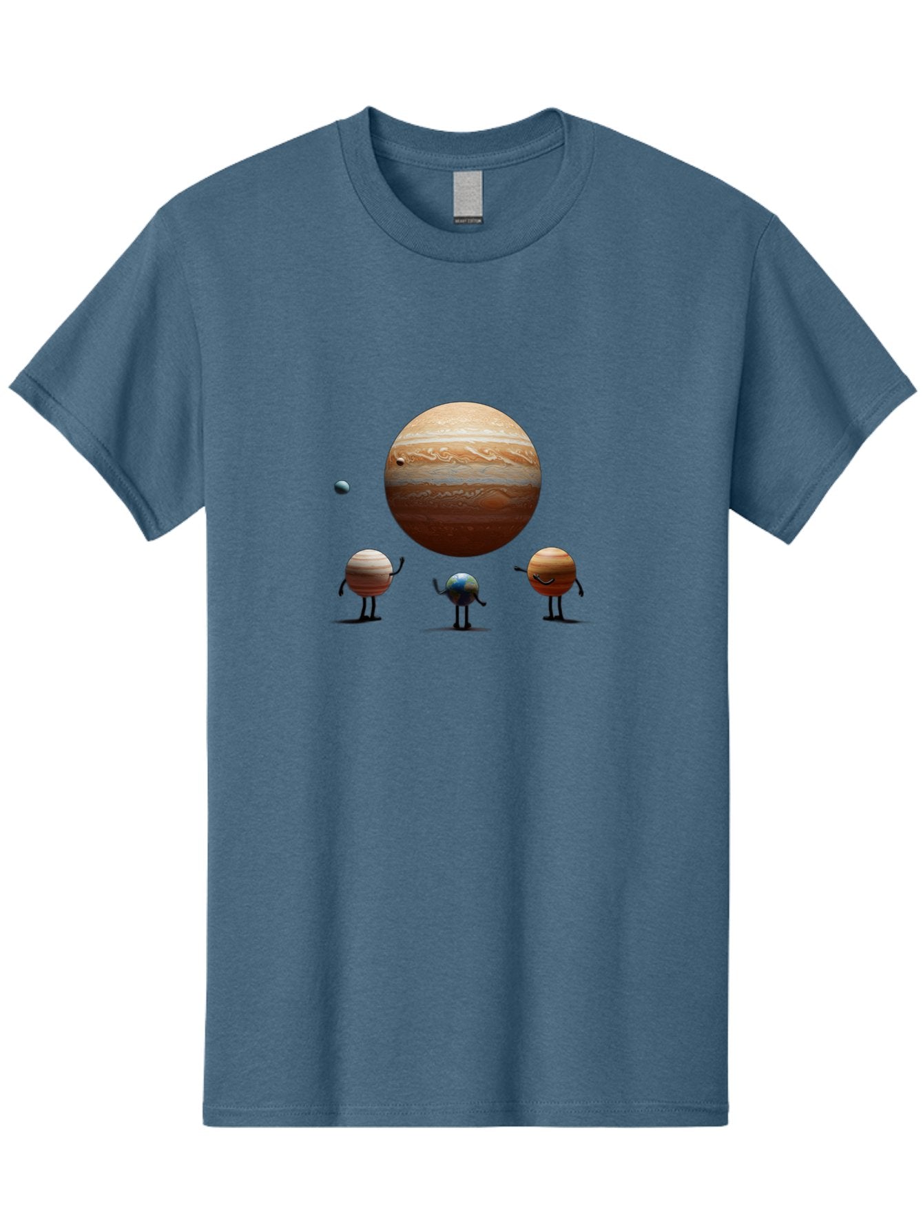 Jupiter-And-Moons Men'S Graphic Tee, 100% Cotton, Comfortable Casual Summer Wear, Machine Washable, Jupiter Planet, Cartoon Moons, Solar System, Astronomy, Space Exploration, Planetary Bodies, Celestial Objects, Orbital Patterns Bad238 15