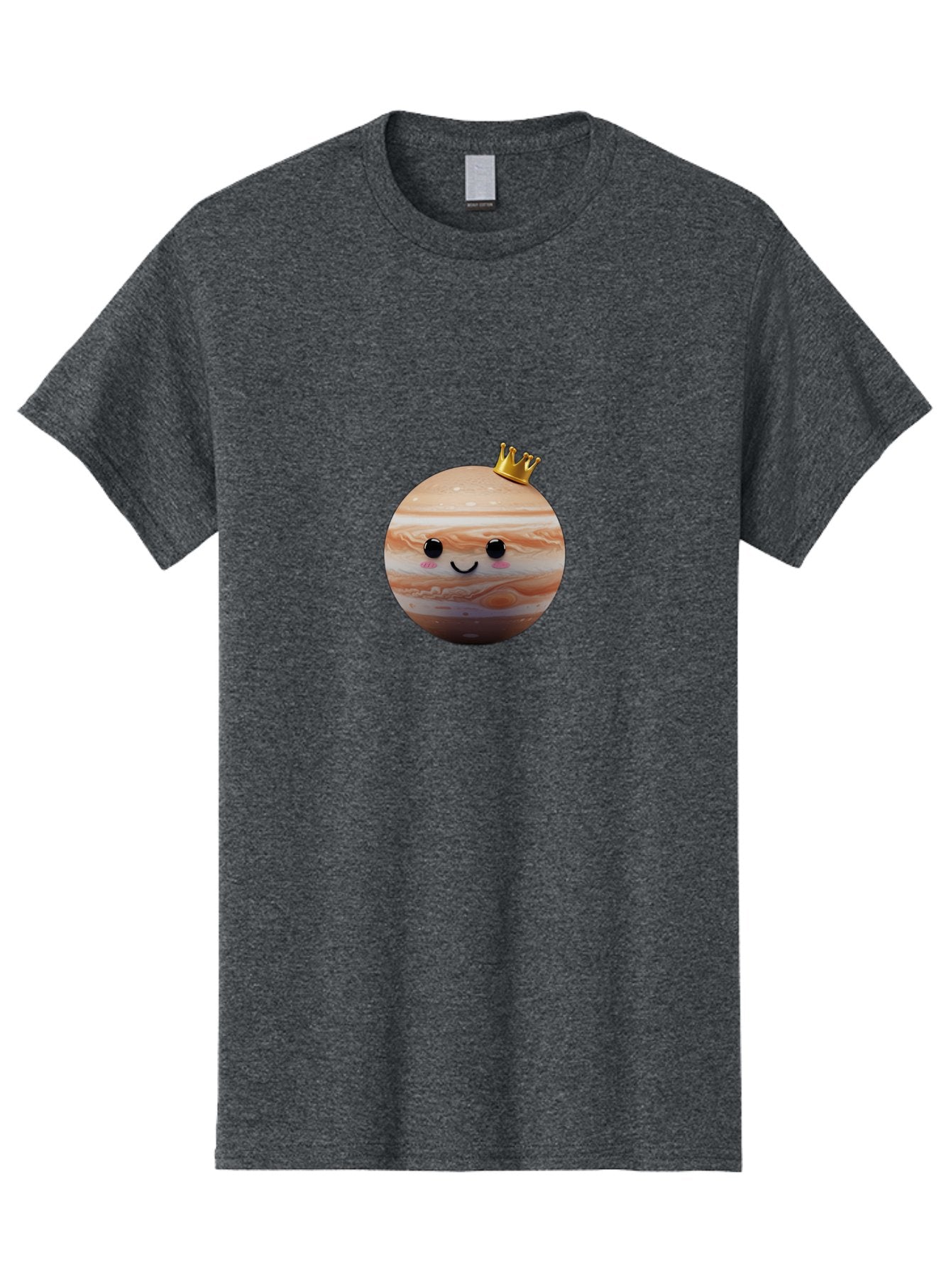 Jupiter Men'S Graphic Tee, 100% Cotton, Comfortable Casual Summer Wear, Machine Washable, Cartoon Jupiter, Smiling Planet, Golden Crown, Kawaii Space, Adorable Astronomy, Funny Illustration, Whimsical Design, Cute Cosmic Bad241 11
