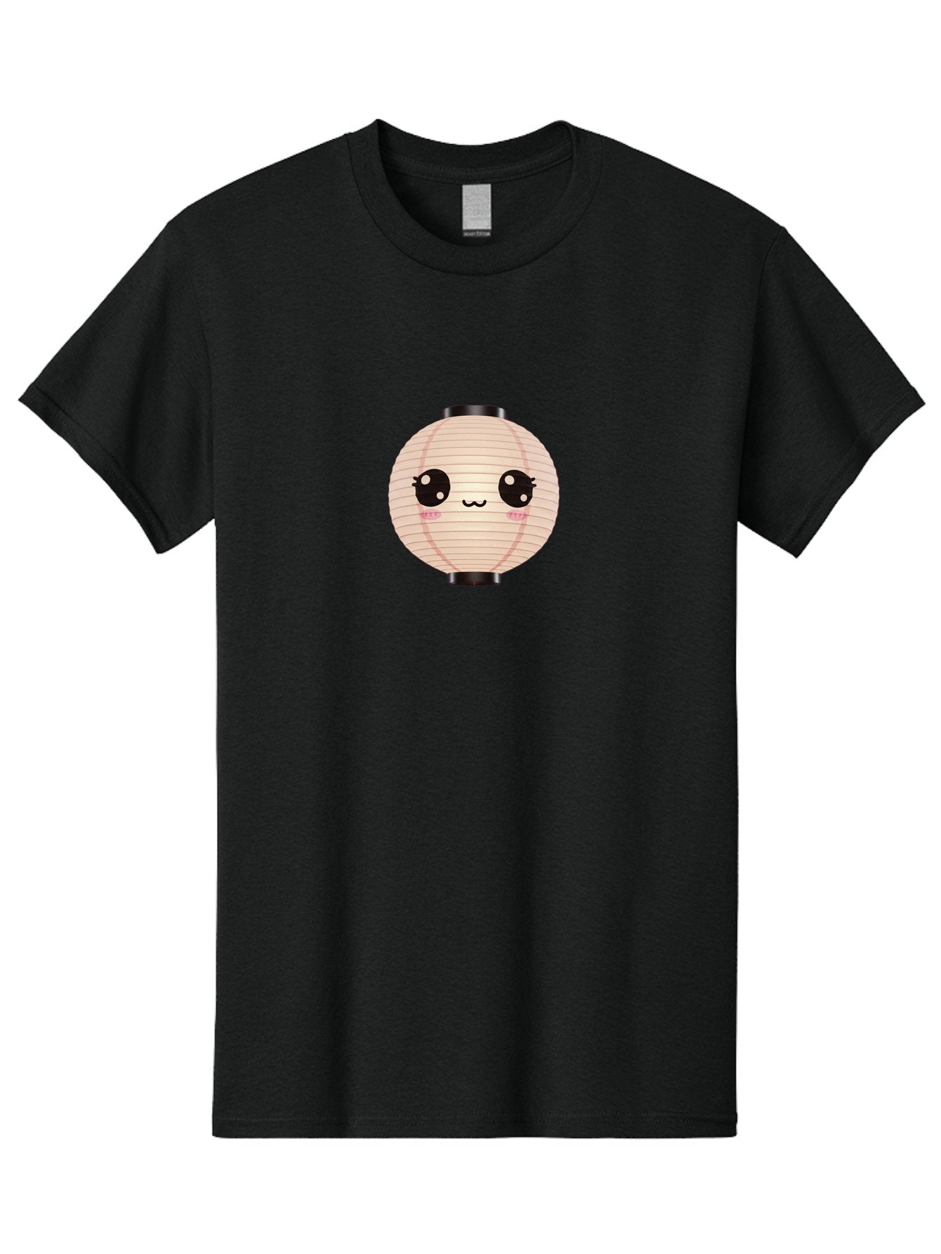 Kawaii-Lantern-1 Men'S Graphic Tee, 100% Cotton, Comfortable Casual Summer Wear, Machine Washable, Cute Lantern, Kawaii Culture, Cartoon Character, Japanese Lantern, Adorable Face, Pink Blush, Black Accents, Fun Design, Minimalist Style, Bad246 7
