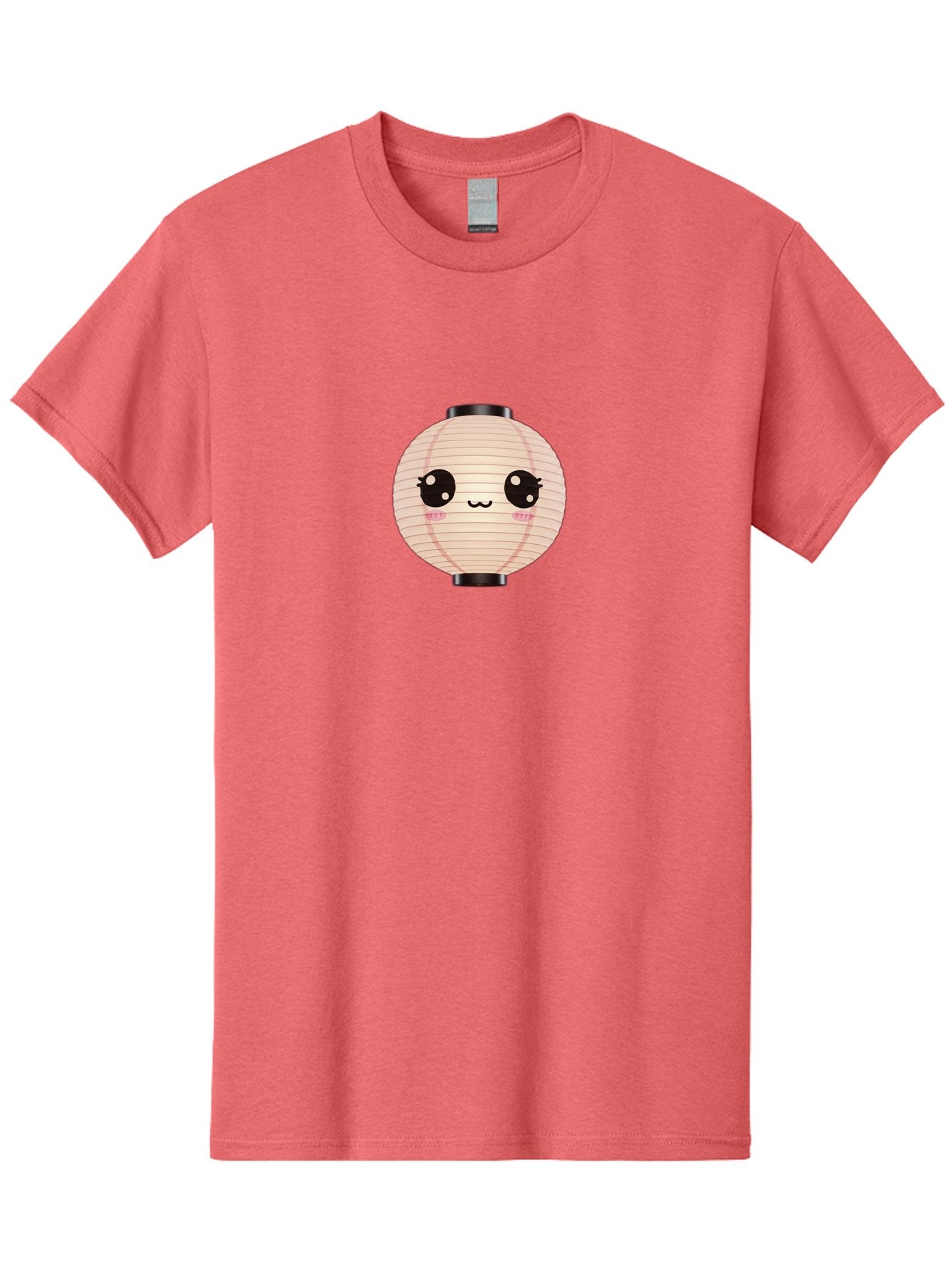 Kawaii-Lantern-1 Men'S Graphic Tee, 100% Cotton, Comfortable Casual Summer Wear, Machine Washable, Cute Lantern, Kawaii Culture, Cartoon Character, Japanese Lantern, Adorable Face, Pink Blush, Black Accents, Fun Design, Minimalist Style, Bad246