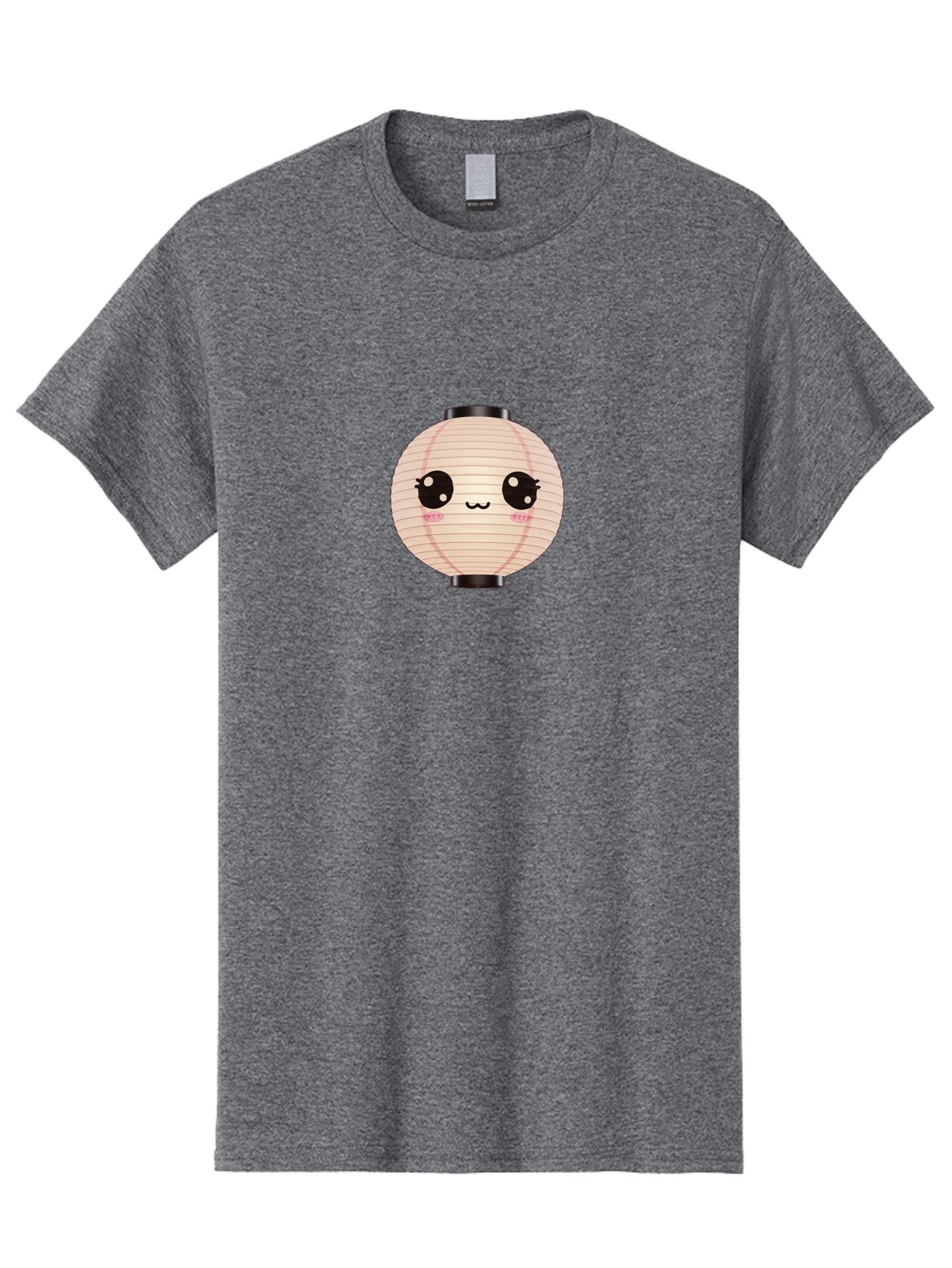 Kawaii-Lantern-1 Men'S Graphic Tee, 100% Cotton, Comfortable Casual Summer Wear, Machine Washable, Cute Lantern, Kawaii Culture, Cartoon Character, Japanese Lantern, Adorable Face, Pink Blush, Black Accents, Fun Design, Minimalist Style, Bad246 14