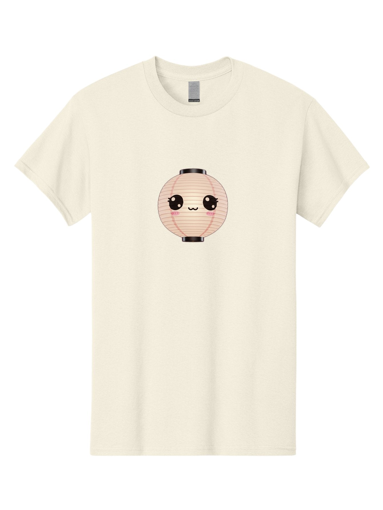 Kawaii-Lantern-1 Men'S Graphic Tee, 100% Cotton, Comfortable Casual Summer Wear, Machine Washable, Cute Lantern, Kawaii Culture, Cartoon Character, Japanese Lantern, Adorable Face, Pink Blush, Black Accents, Fun Design, Minimalist Style, Bad246 9