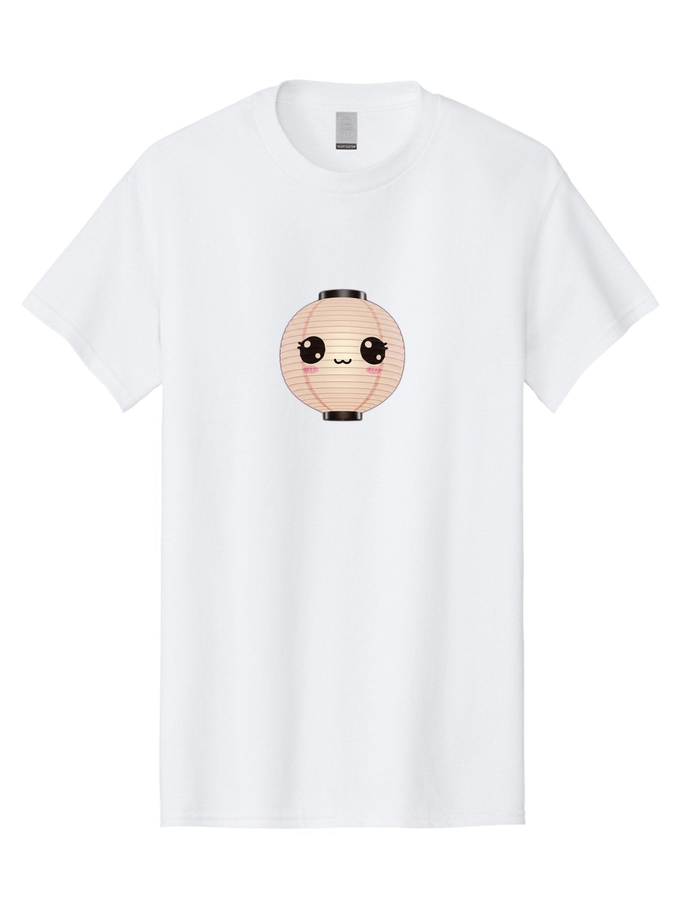 Kawaii-Lantern-1 Men'S Graphic Tee, 100% Cotton, Comfortable Casual Summer Wear, Machine Washable, Cute Lantern, Kawaii Culture, Cartoon Character, Japanese Lantern, Adorable Face, Pink Blush, Black Accents, Fun Design, Minimalist Style, Bad246 11