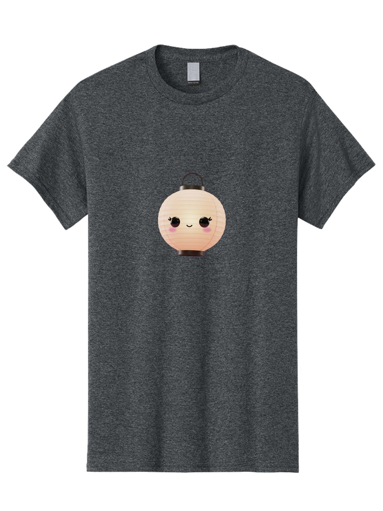 Kawaii-Lantern Men'S Graphic Tee, 100% Cotton, Comfortable Casual Summer Wear, Machine Washable, Japanese Paper Lantern, Cute Kawaii Face, Smiling Lantern, Pink Cheeks, Eyelashes, Cartoon Style, Minimalist Design, Decorative Lantern, Bad247 5