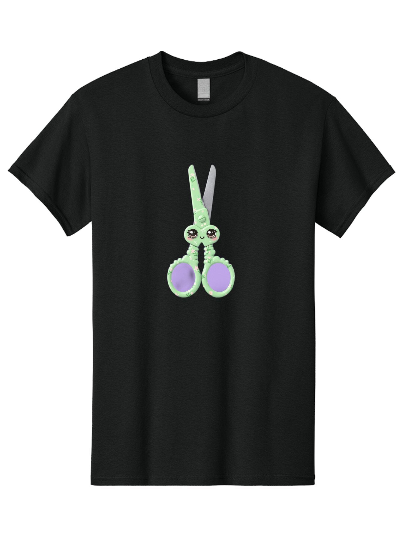 Kawaii-Scissors Men'S Graphic Tee, 100% Cotton, Comfortable Casual Summer Wear, Machine Washable, Cute Octopus Scissors, Novelty Office Supplies, Fun Stationery, Desk Accessories, Quirky Gift Ideas, Kawaii Office Decor, Scissors With A Face Bad248 11