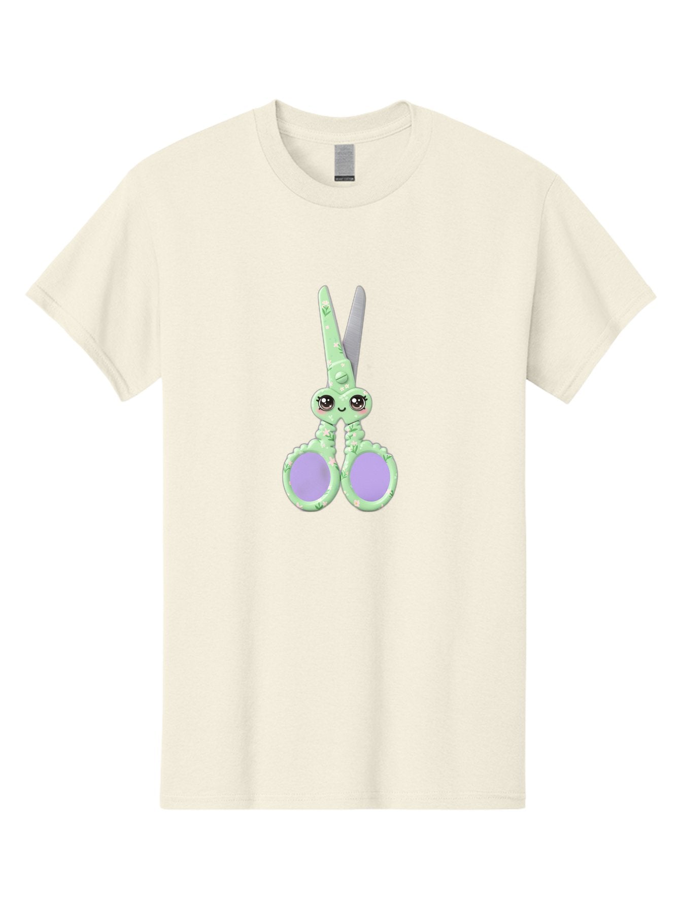 Kawaii-Scissors Men'S Graphic Tee, 100% Cotton, Comfortable Casual Summer Wear, Machine Washable, Cute Octopus Scissors, Novelty Office Supplies, Fun Stationery, Desk Accessories, Quirky Gift Ideas, Kawaii Office Decor, Scissors With A Face Bad248 9