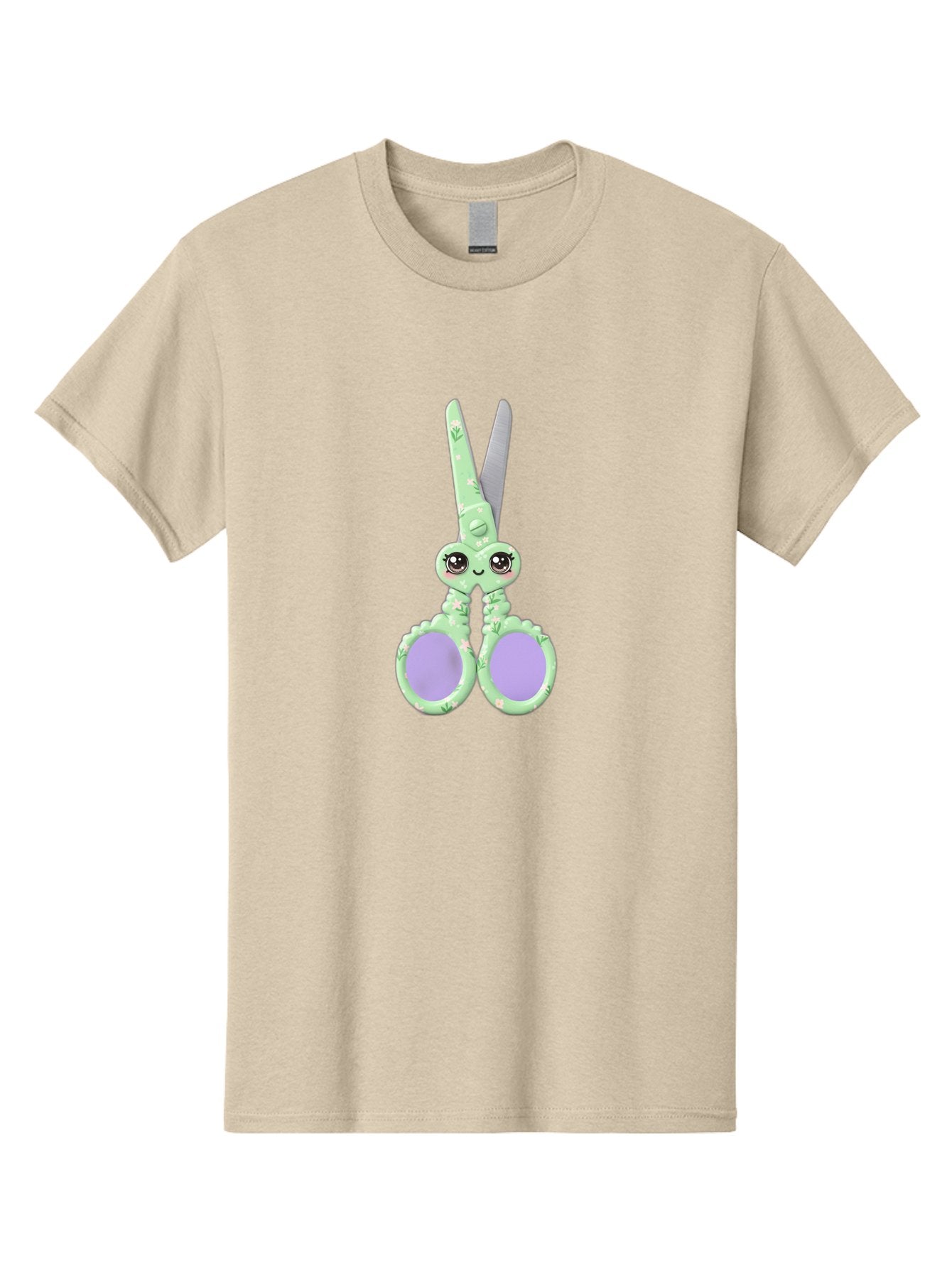 Kawaii-Scissors Men'S Graphic Tee, 100% Cotton, Comfortable Casual Summer Wear, Machine Washable, Cute Octopus Scissors, Novelty Office Supplies, Fun Stationery, Desk Accessories, Quirky Gift Ideas, Kawaii Office Decor, Scissors With A Face Bad248 14
