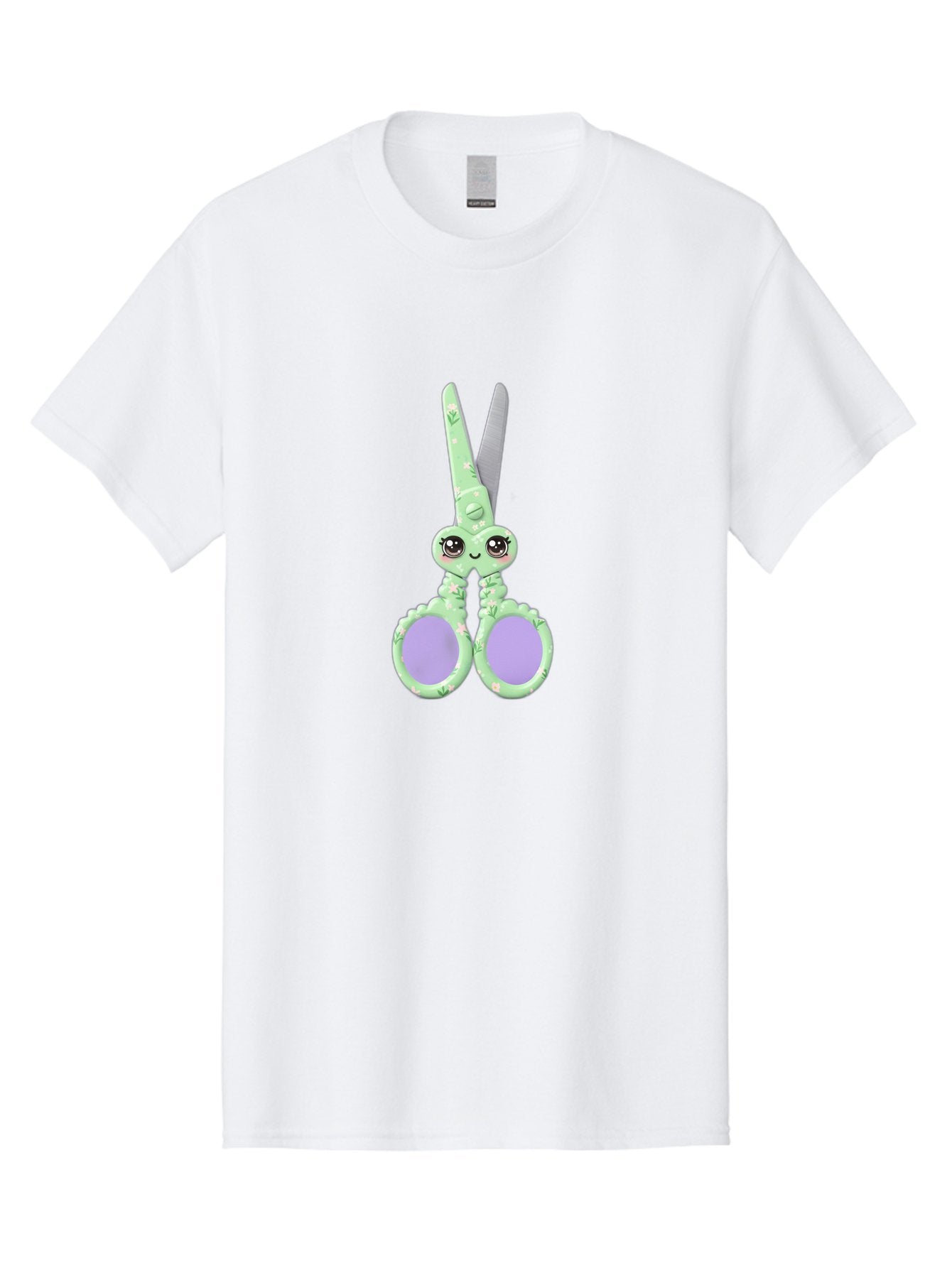 Kawaii-Scissors Men'S Graphic Tee, 100% Cotton, Comfortable Casual Summer Wear, Machine Washable, Cute Octopus Scissors, Novelty Office Supplies, Fun Stationery, Desk Accessories, Quirky Gift Ideas, Kawaii Office Decor, Scissors With A Face Bad248 13