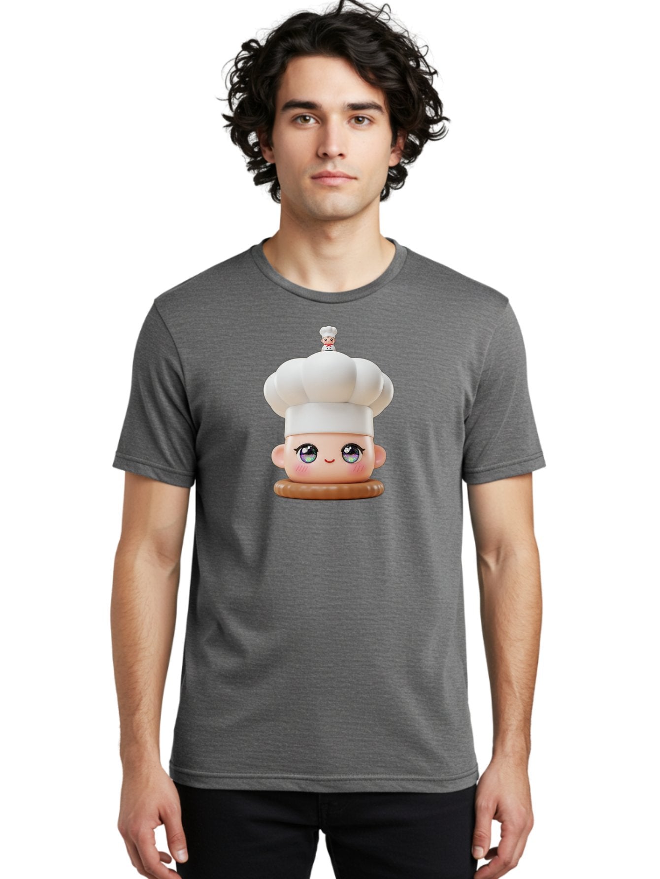 L-O-L-Surprise-Chef Men'S Graphic Tee, 100% Cotton, Comfortable Casual Summer Wear, Machine Washable, Kawaii Chef Figurine, Cute Chef Hat, Cartoon Character, Pastel Colors, Chef Toy, Adorable Face, Collector'S Item, Whimsical Design, Bad255 23