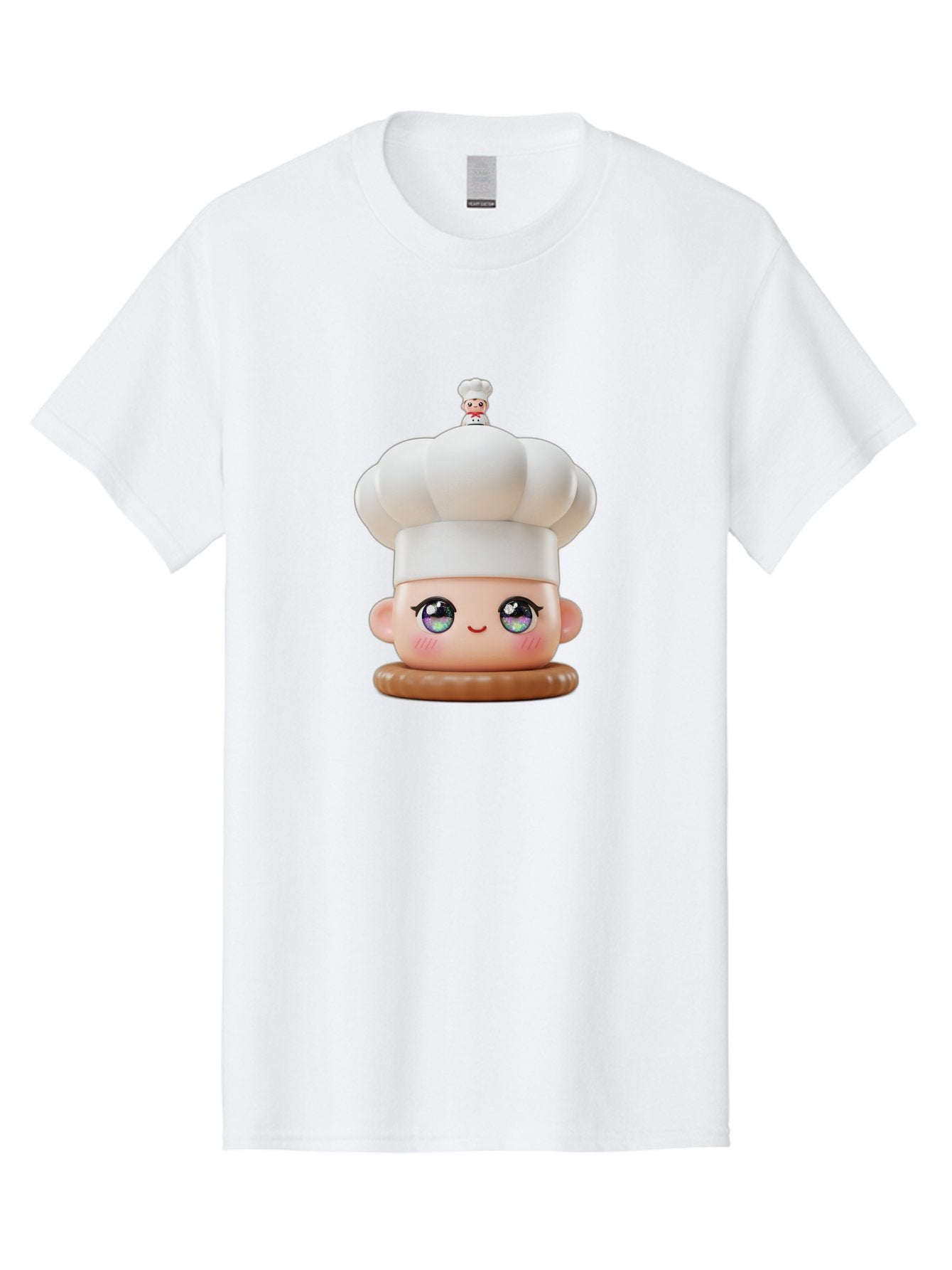 L-O-L-Surprise-Chef Men'S Graphic Tee, 100% Cotton, Comfortable Casual Summer Wear, Machine Washable, Kawaii Chef Figurine, Cute Chef Hat, Cartoon Character, Pastel Colors, Chef Toy, Adorable Face, Collector'S Item, Whimsical Design, Bad255 3