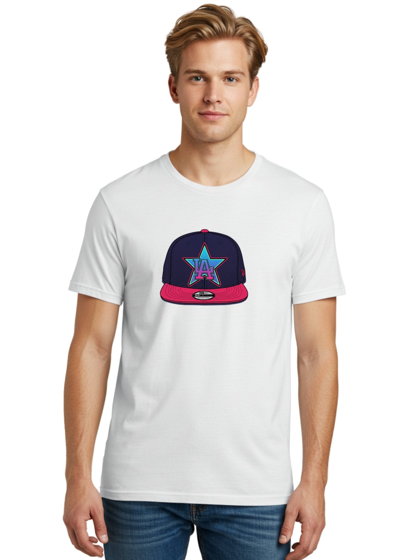 La-Star-Baseball-Cap Men'S Graphic Tee, 100% Cotton, Comfortable Casual Summer Wear, Machine Washable, La Star Logo, Baseball Cap, Snapback Hat, Streetwear Fashion, Urban Style, Vibrant Colors, Los Angeles, Trendy Accessories, Cap Design Bad256 23