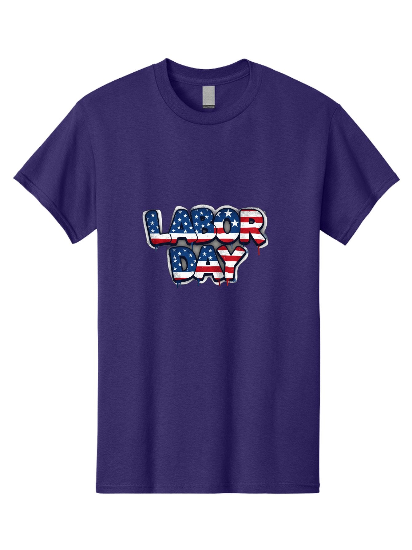 Labor-Day-2 Men'S Graphic Tee, 100% Cotton, Comfortable Casual Summer Wear, Machine Washable, Labor Day Celebration, American Flag, Patriotic Design, Graffiti Style, Red White Blue Colors, Stars And Stripes, Holiday Graphics, Bad258 3