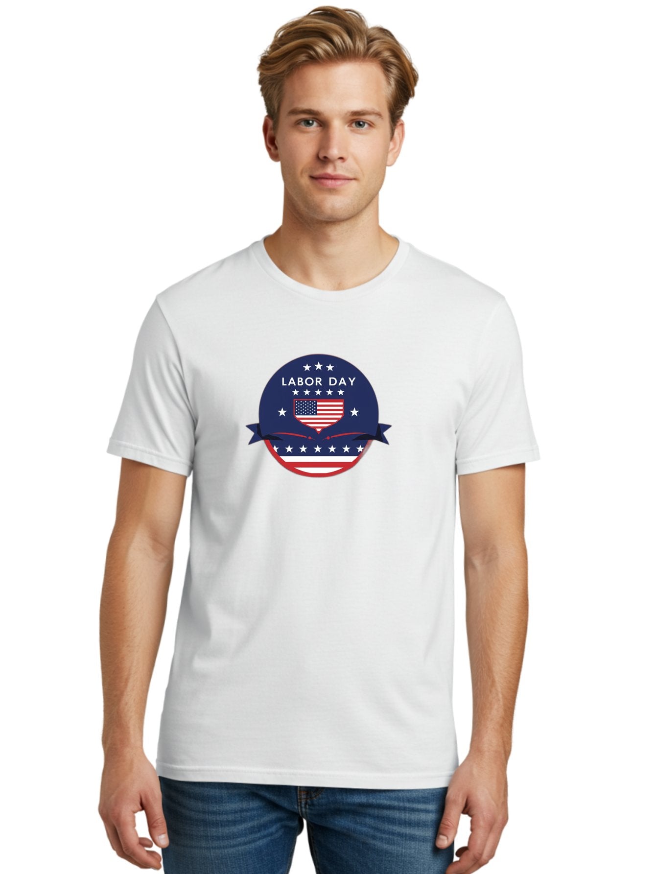 Labor-Day-3 Men'S Graphic Tee, 100% Cotton, Comfortable Casual Summer Wear, Machine Washable, Labor Day Graphic, American Flag, Patriotic Design, Usa Stars, Red White Blue Colors, Federal Holiday, Workers' Rights, Us Labor Movement Bad259 16