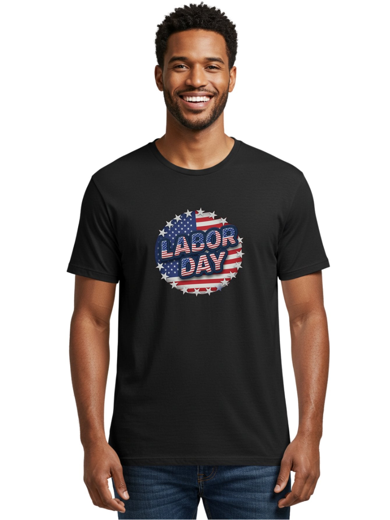 Labor-Day Men'S Graphic Tee, 100% Cotton, Comfortable Casual Summer Wear, Machine Washable, Labor Day, American Flag, Patriotic Theme, Red White And Blue, Independence Day, Usa, Stars And Stripes Bad263 18