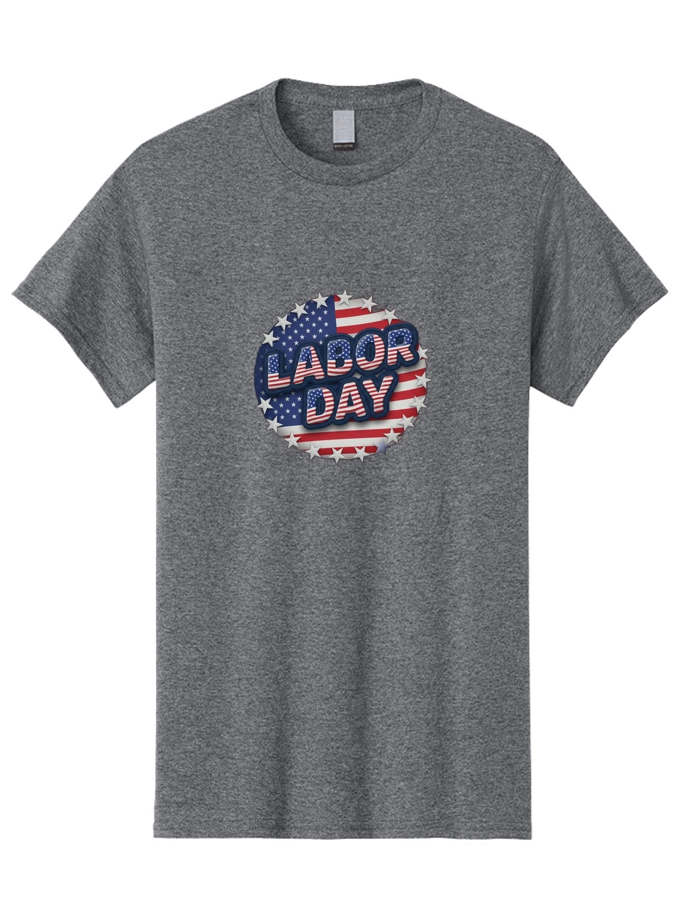 Labor-Day Men'S Graphic Tee, 100% Cotton, Comfortable Casual Summer Wear, Machine Washable, Labor Day, American Flag, Patriotic Theme, Red White And Blue, Independence Day, Usa, Stars And Stripes Bad263