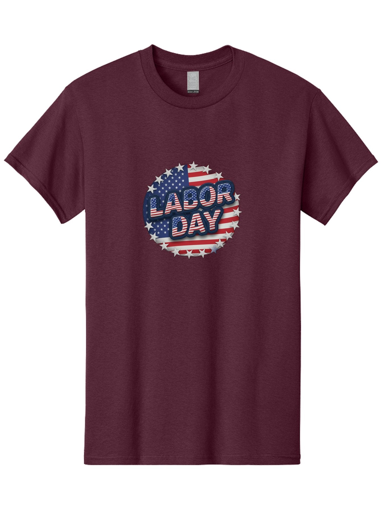 Labor-Day Men'S Graphic Tee, 100% Cotton, Comfortable Casual Summer Wear, Machine Washable, Labor Day, American Flag, Patriotic Theme, Red White And Blue, Independence Day, Usa, Stars And Stripes Bad263