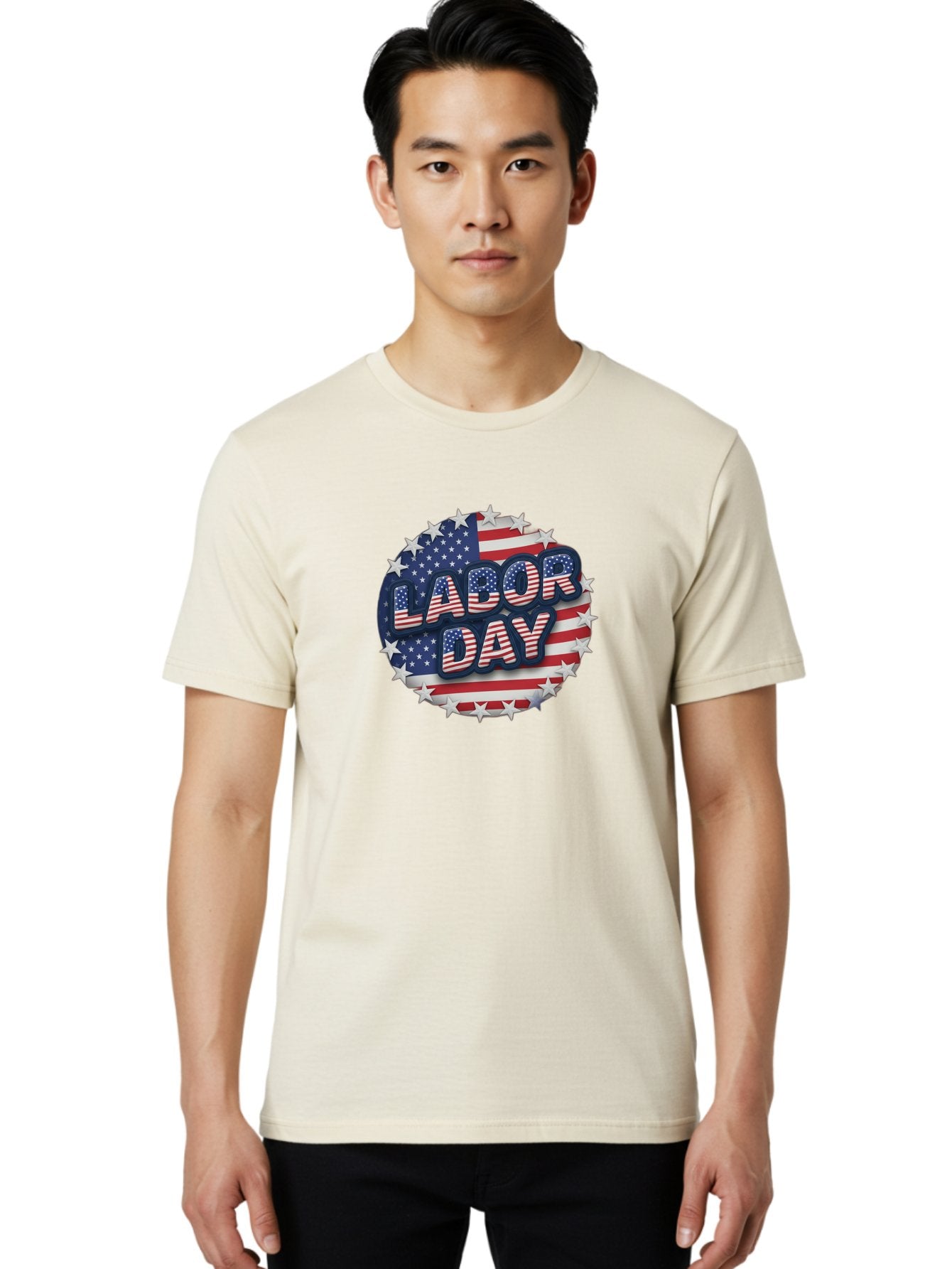 Labor-Day Men'S Graphic Tee, 100% Cotton, Comfortable Casual Summer Wear, Machine Washable, Labor Day, American Flag, Patriotic Theme, Red White And Blue, Independence Day, Usa, Stars And Stripes Bad263 27